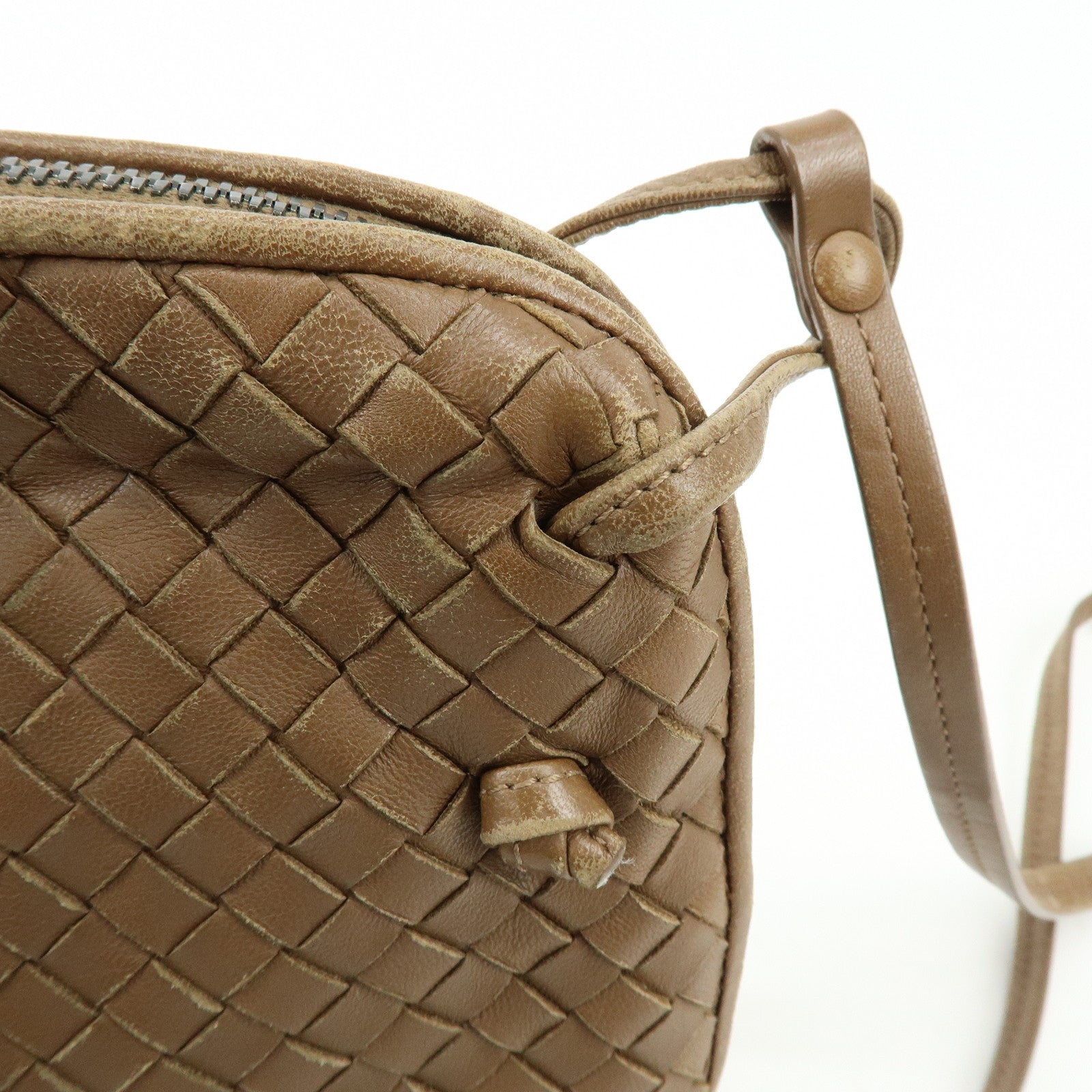 BOTTEGA VENETA Intrecciato Leather Shoulder Bag Brown 39270