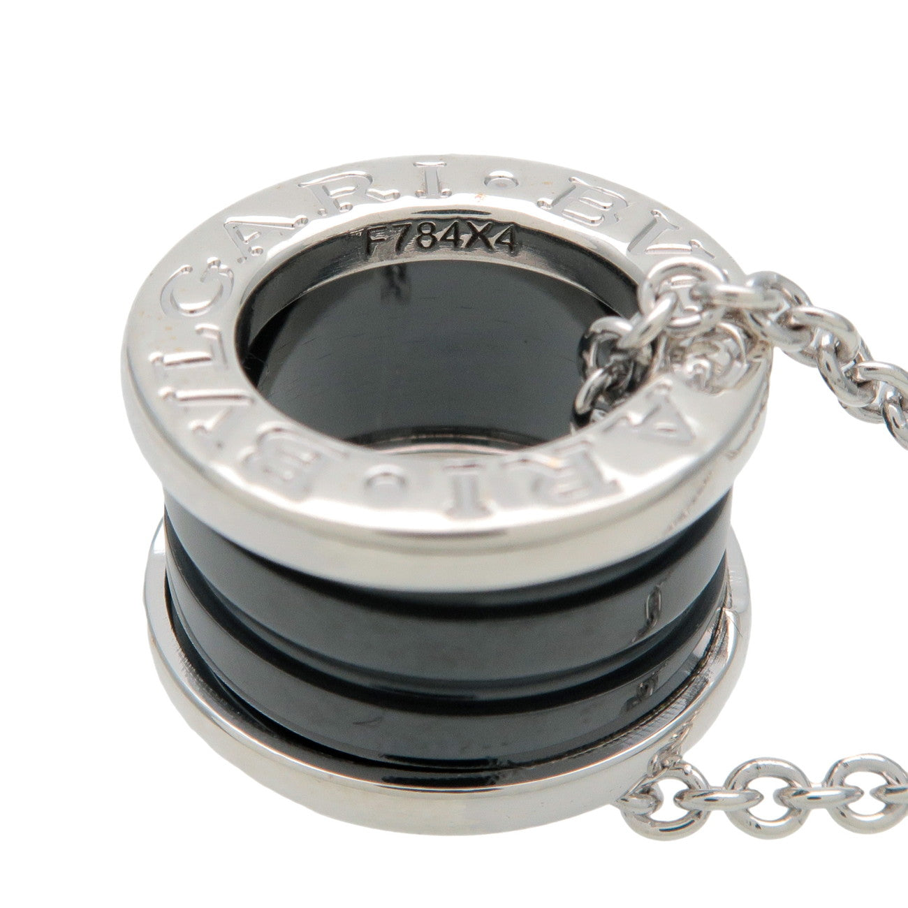BVLGARI B-Zero1 Save the Children Necklace SV925 Black Ceramic
