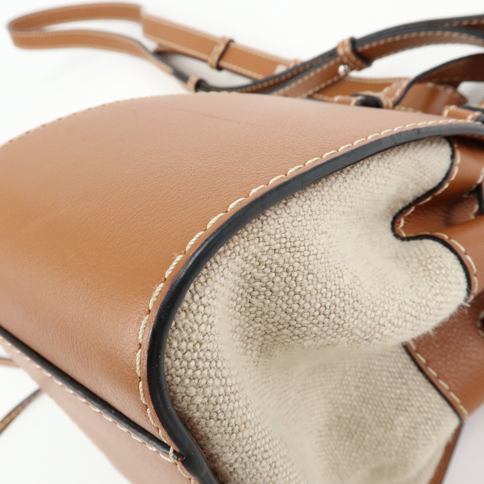 LOEWE Anagram Hammock Cotton Calf Leather Drawstring Mini 2Way Bag