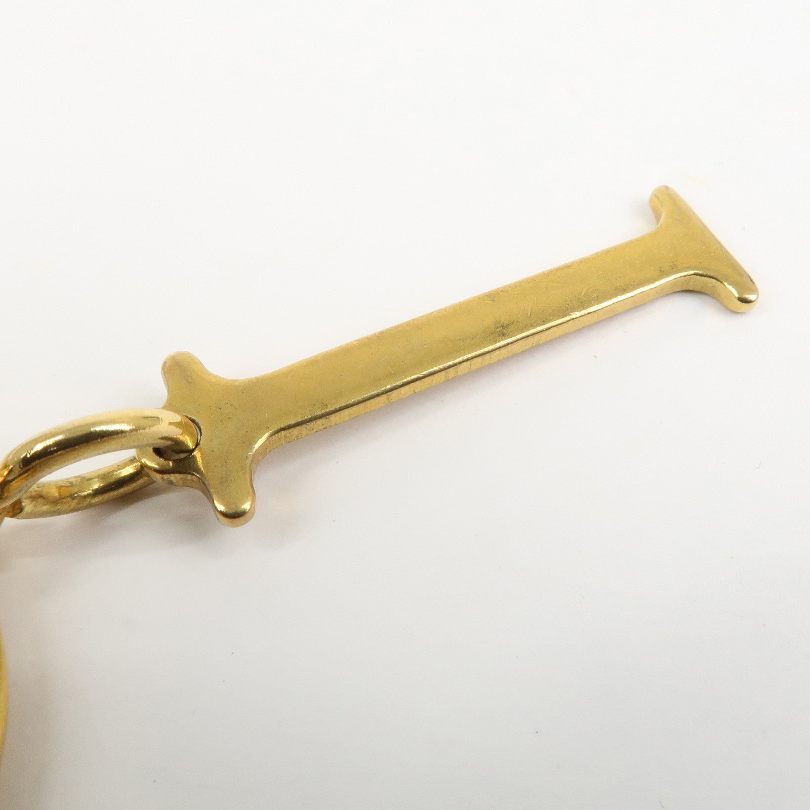 Christian Dior Logo Metal Bag Charm Key Chain Gold