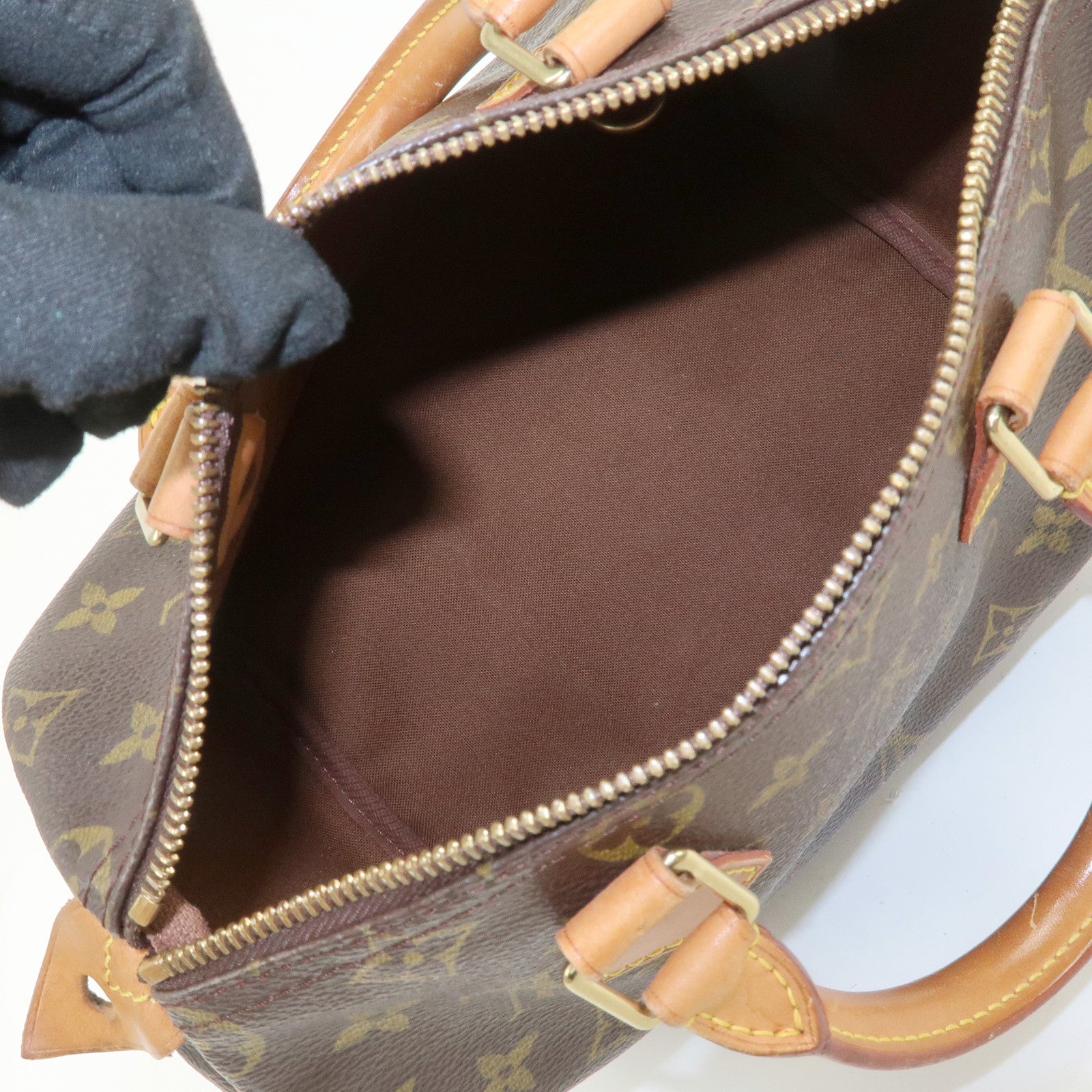Louis Vuitton Monogram Speedy 25 Boston Bag Hand Bag Brown M41528