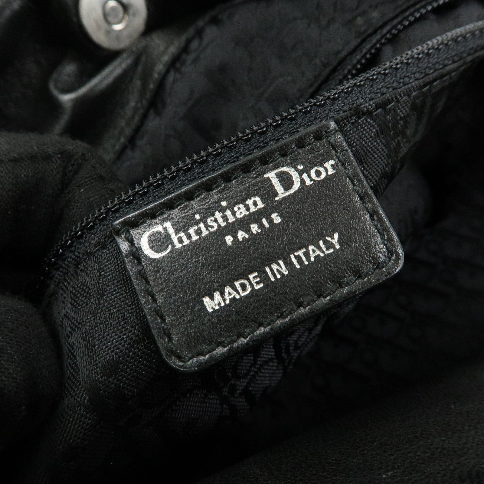 Christian Dior Cannage Lambskin Shoulder Bag Hand Bag Black