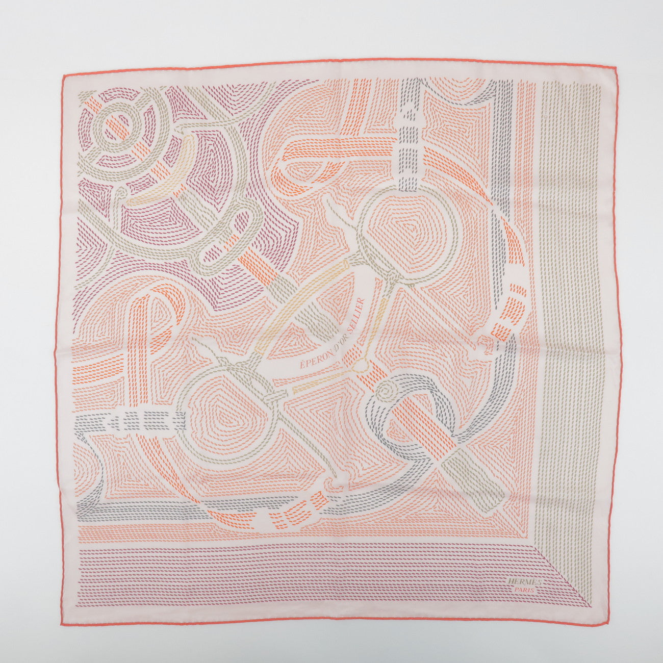 HERMES Carre 70 Silk 100% Set of 2 Scarves Red Pink