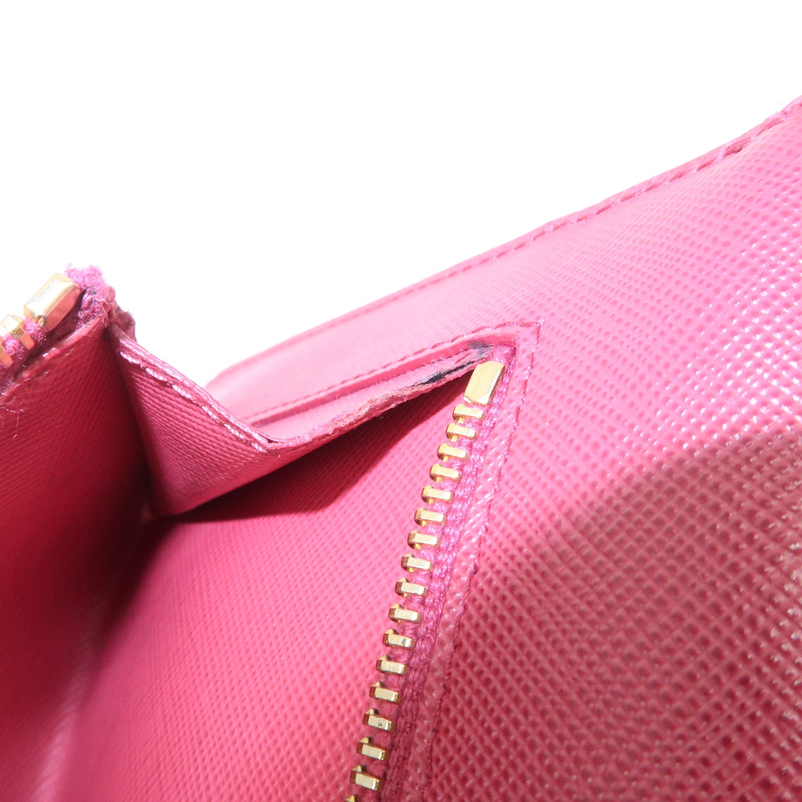 PRADA Saffiano Leather Pouch Document Folder Wallet Pink 1MF003