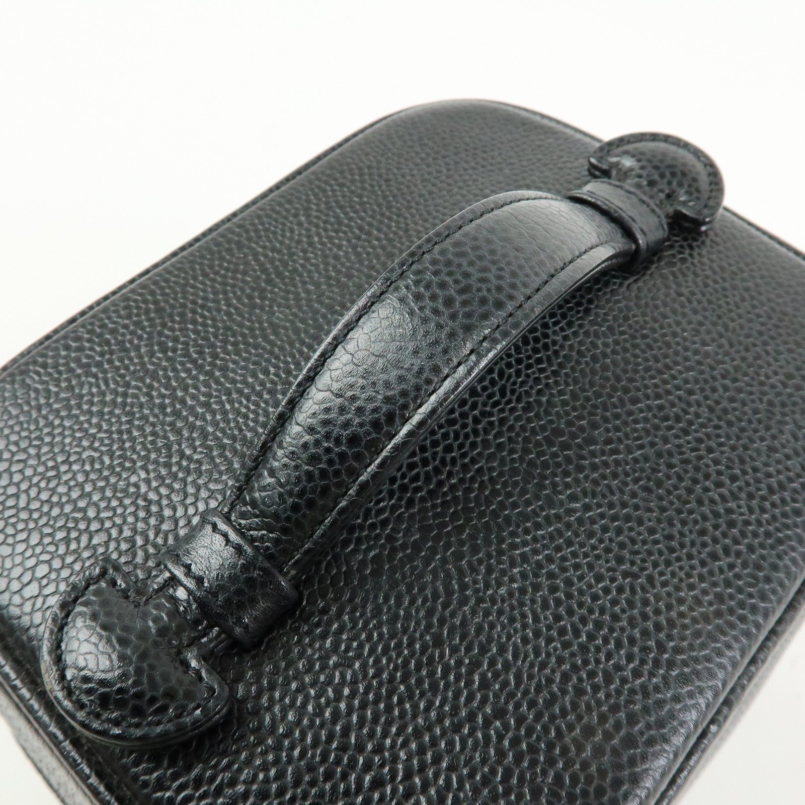 CHANEL COCO Mark Caviarskin Vanity Bag Hand Bag Black A01998