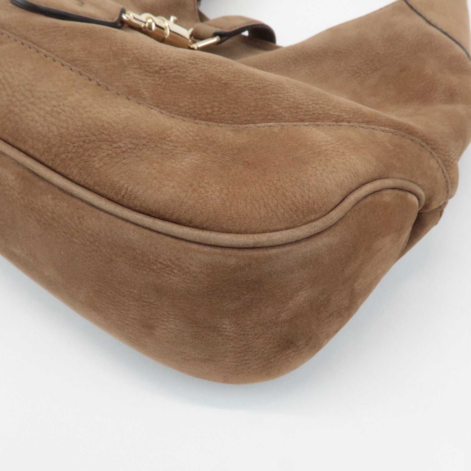 GUCCI New Jackie Leather Shoulder Bag Hand Bag Brown 277520 Used