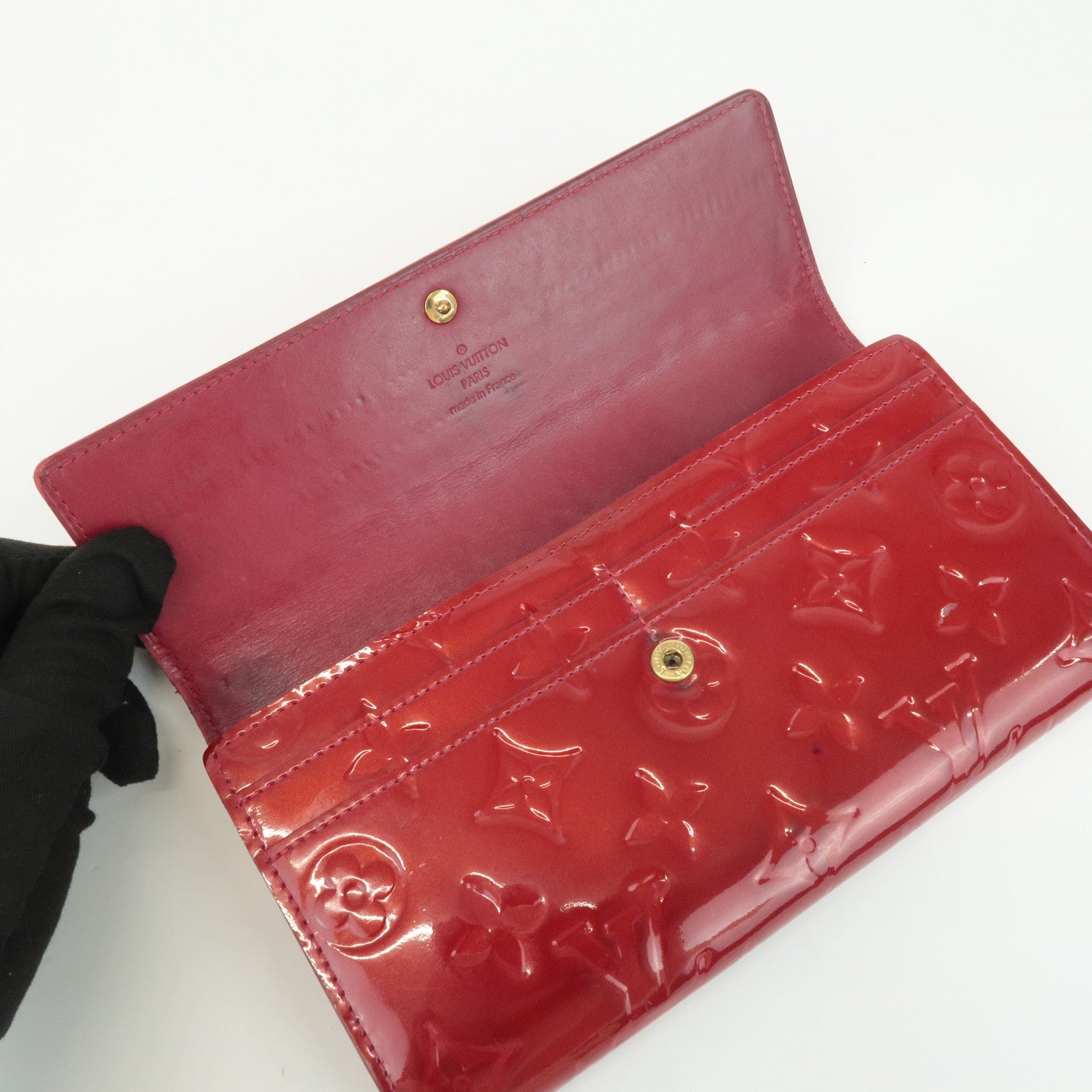 Louis Vuitton Monogram Vernis Leather Wallet Pomme d'Amour M93530 Used