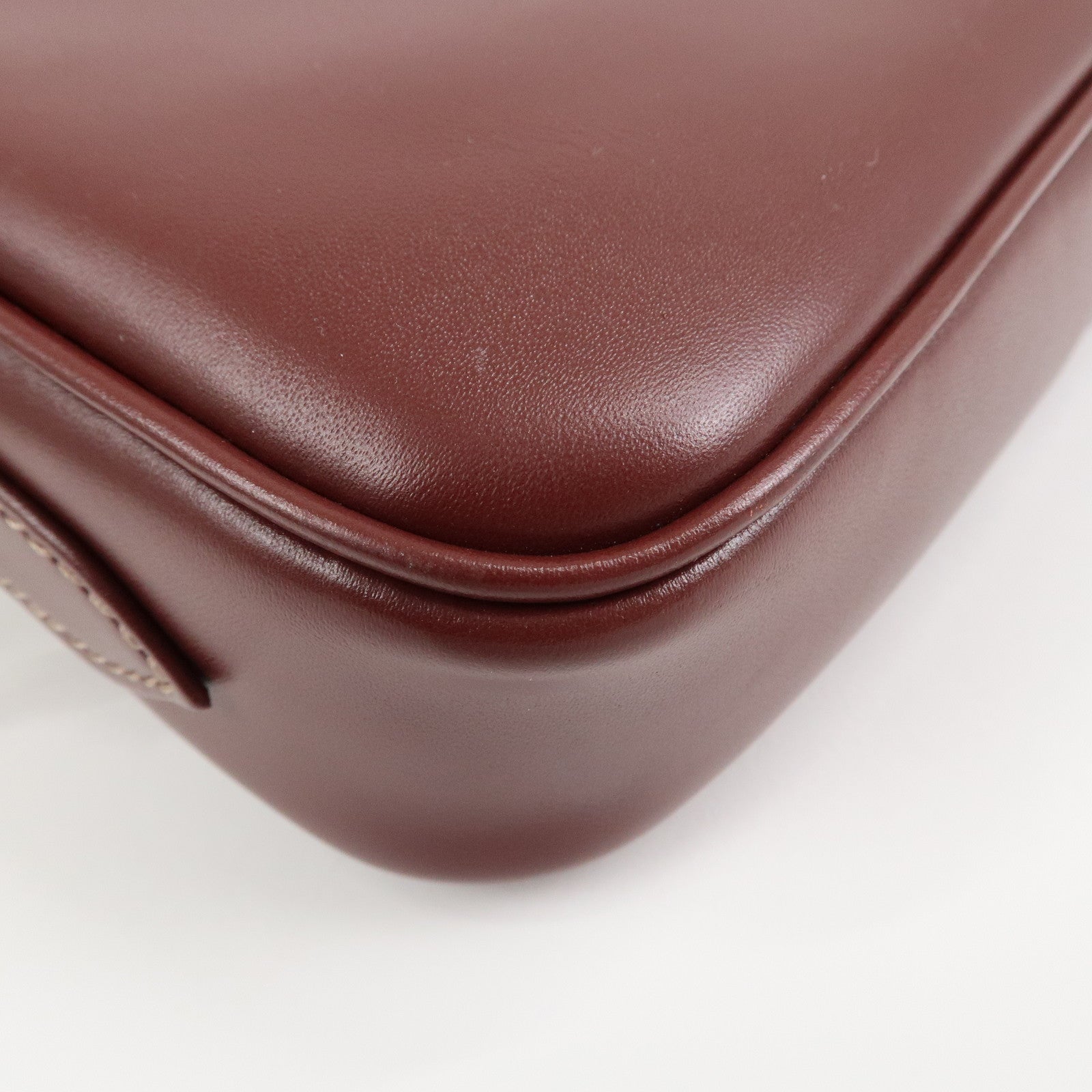 Cartier Must Line Calf Leather Shoulder Bag Burgundy