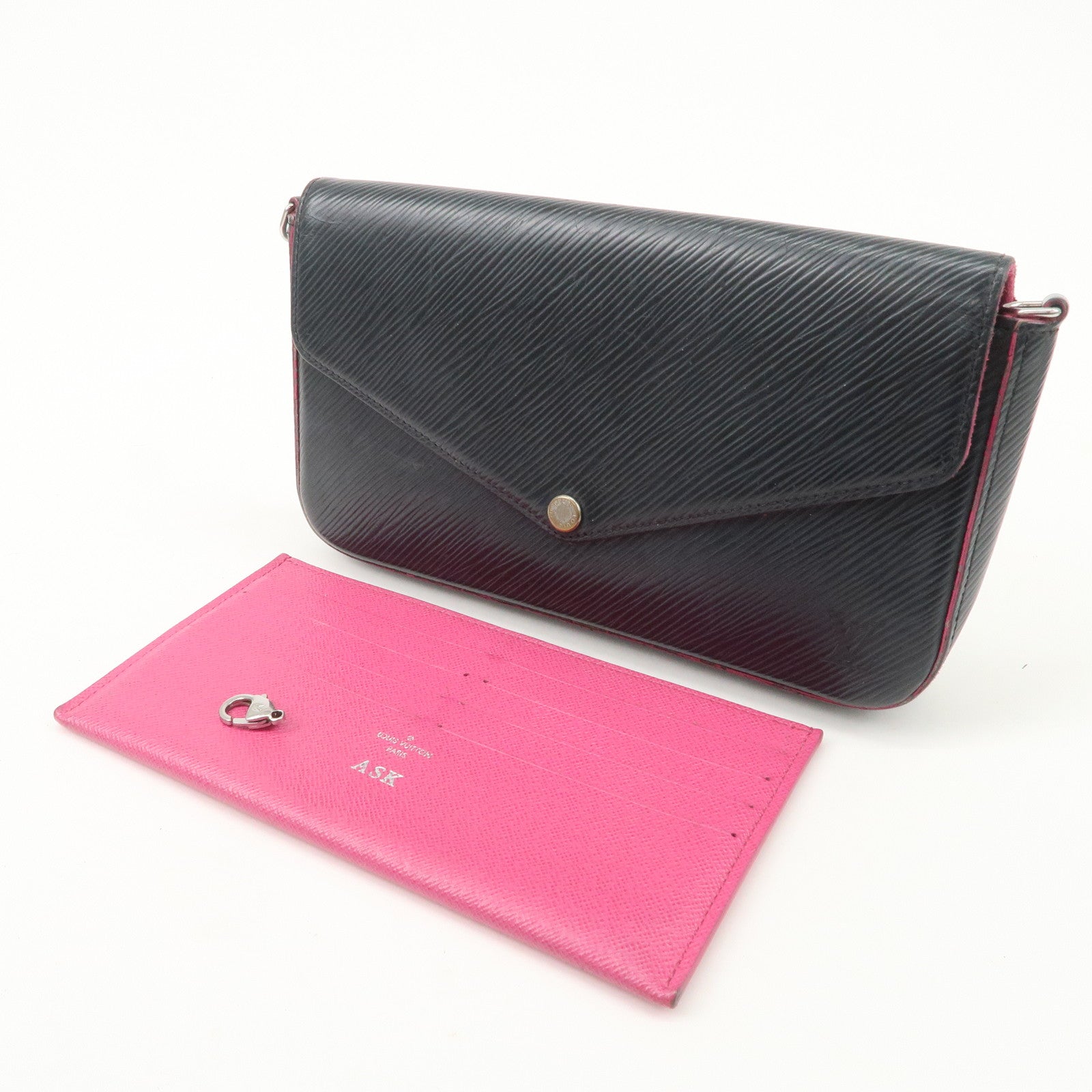 Louis Vuitton Epi Pochette Felicie Shoulder Bag Noir Pink M64579