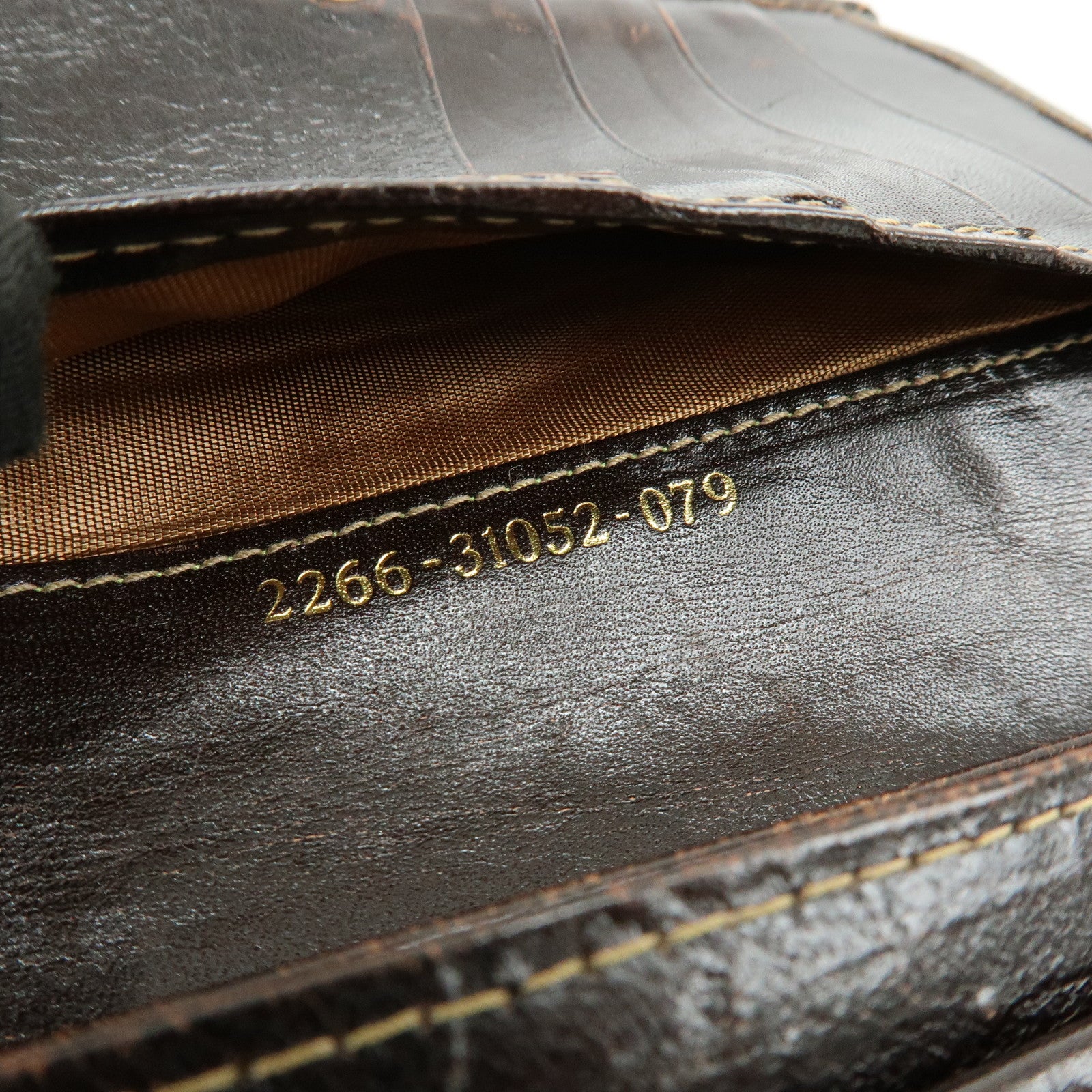 FENDI Zucca Canvas Leather Bi-fold Compact Wallet Brown 31052