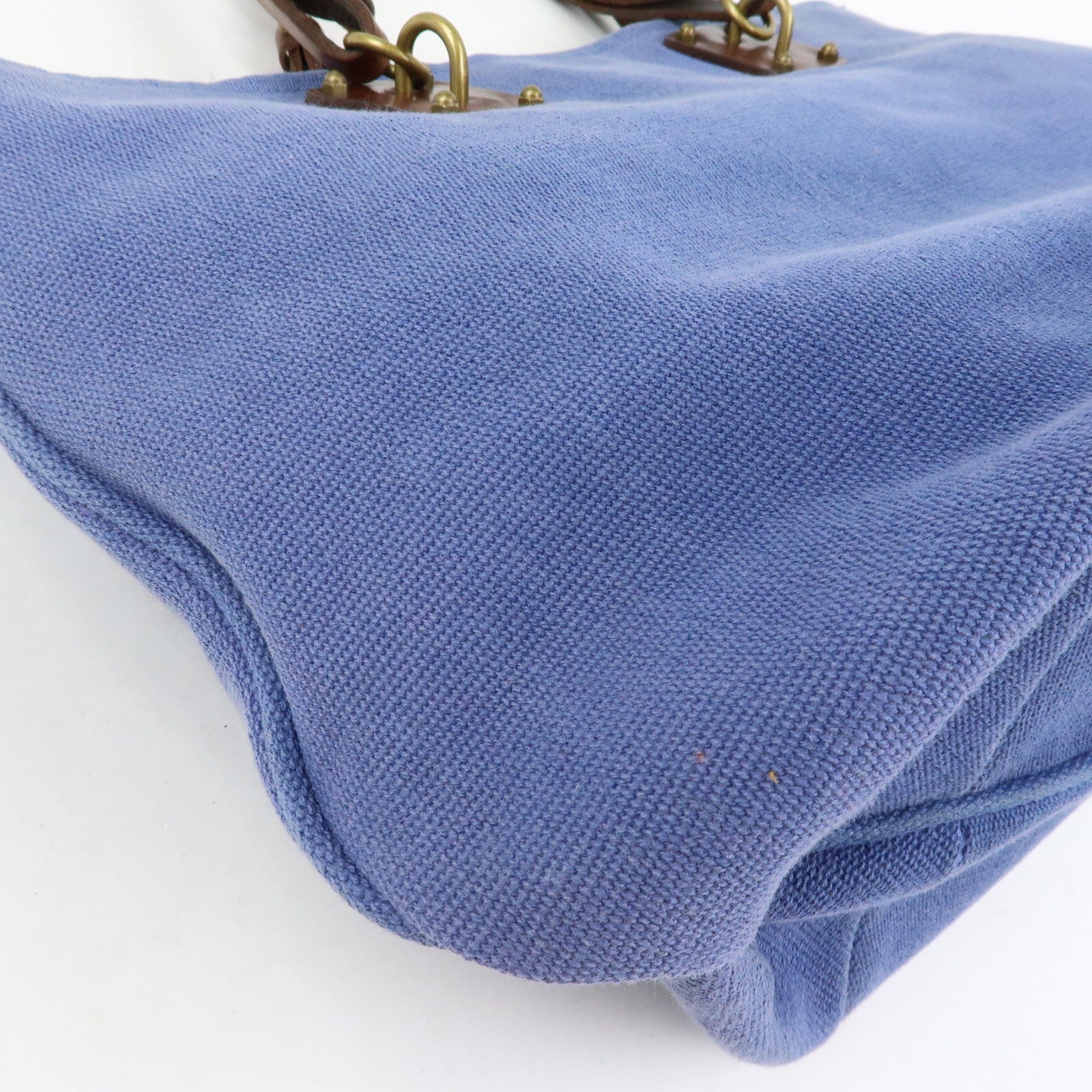 BOTTEGA VENETA Canvas Leather Tote Bag Shoulder Bag Blue 170045