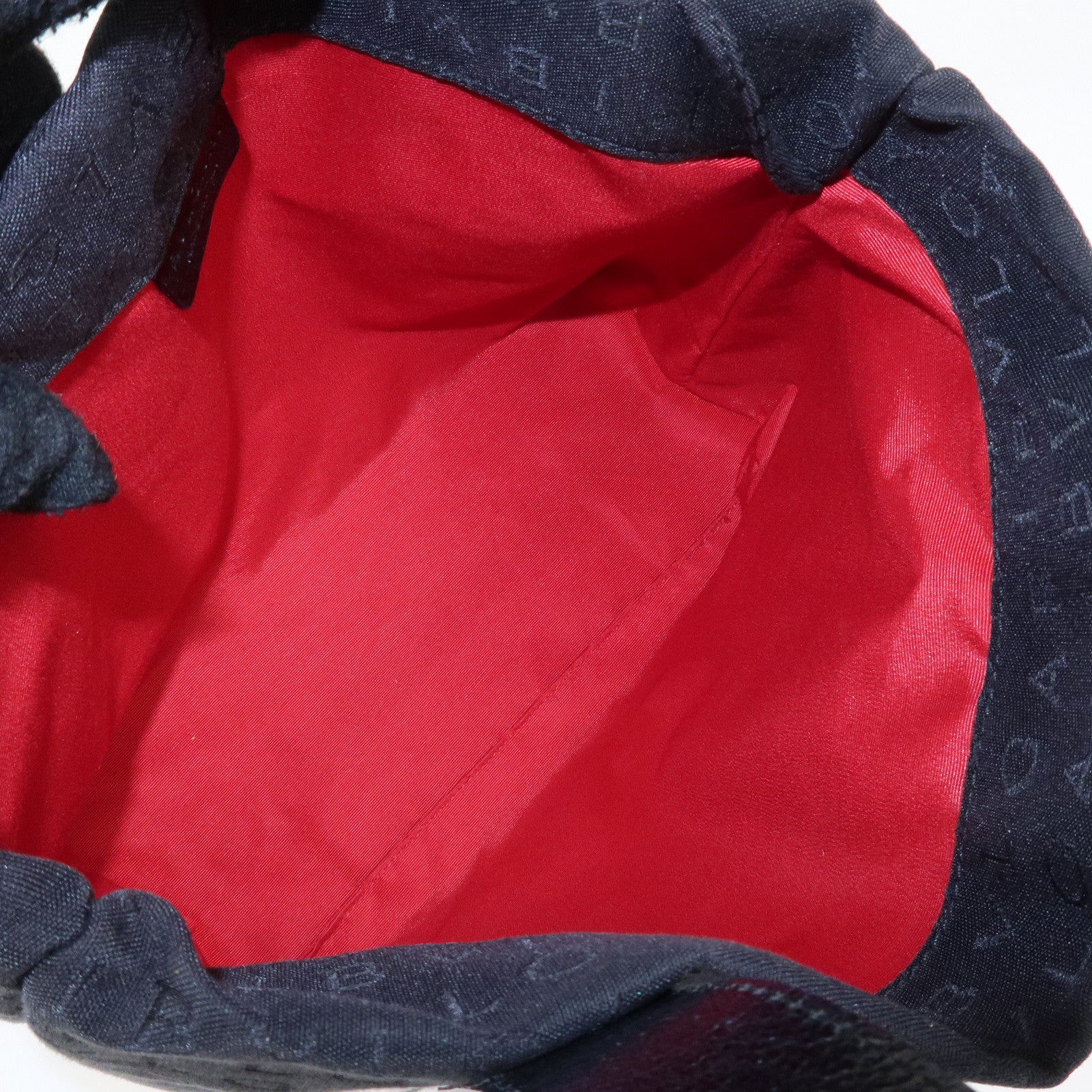 BVLGARI Logo Mania Canvas Leather Tote Bag Hand Bag Black Silver HDW Used