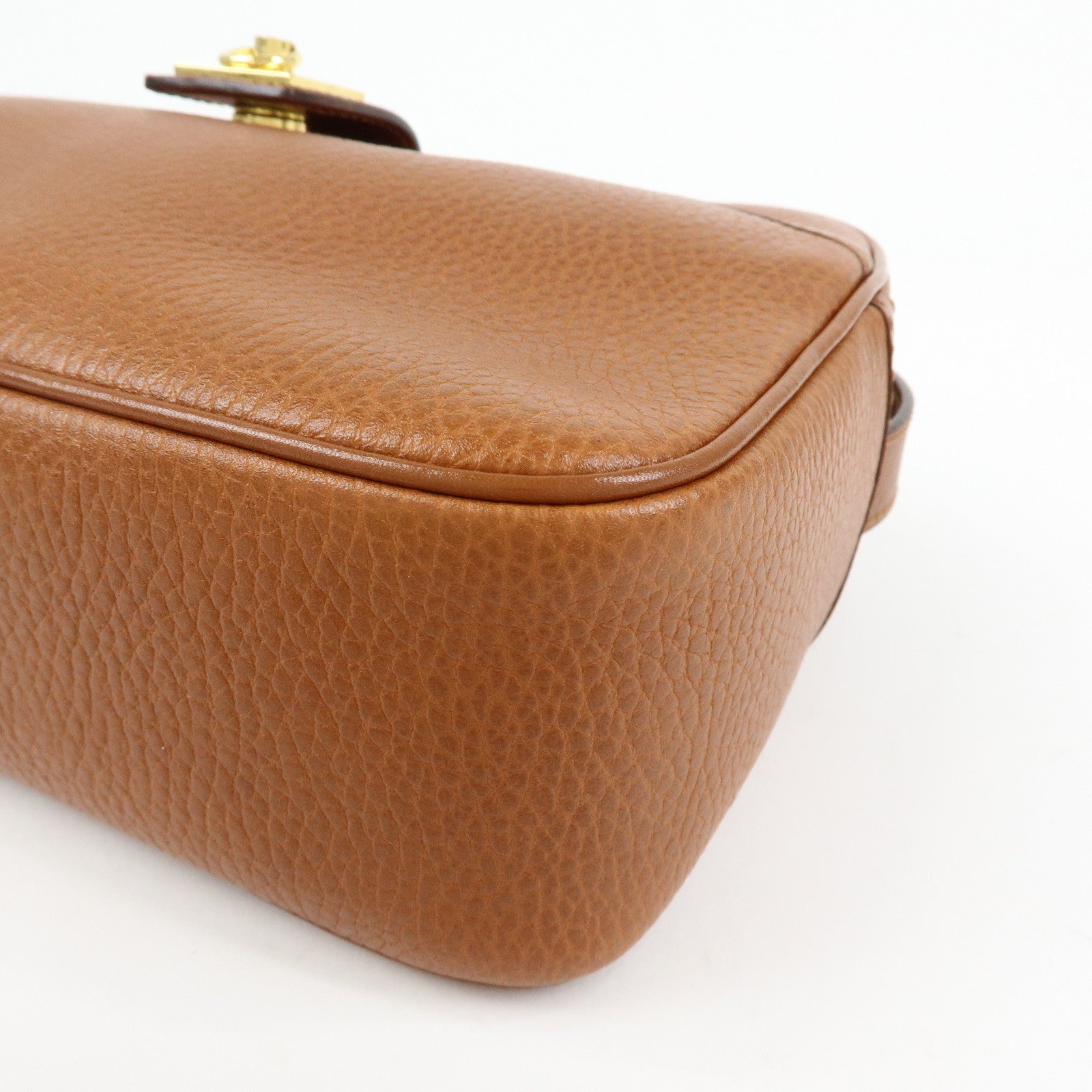 CELINE Leather Shoulder Bag Crossbody Bag Brown