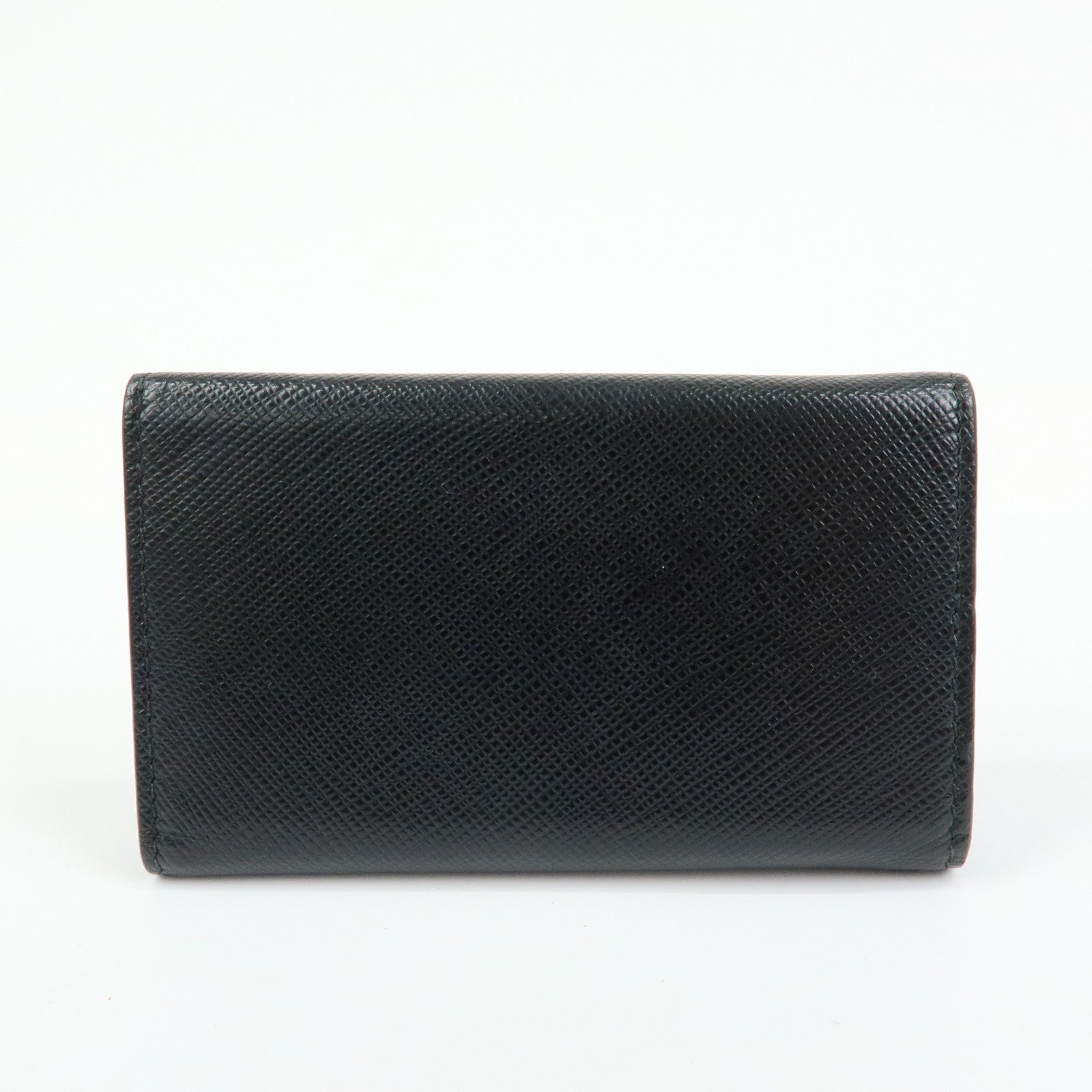 PRADA Saffiano Leather 6 Ring Key Case Key Holder Black 2PG222