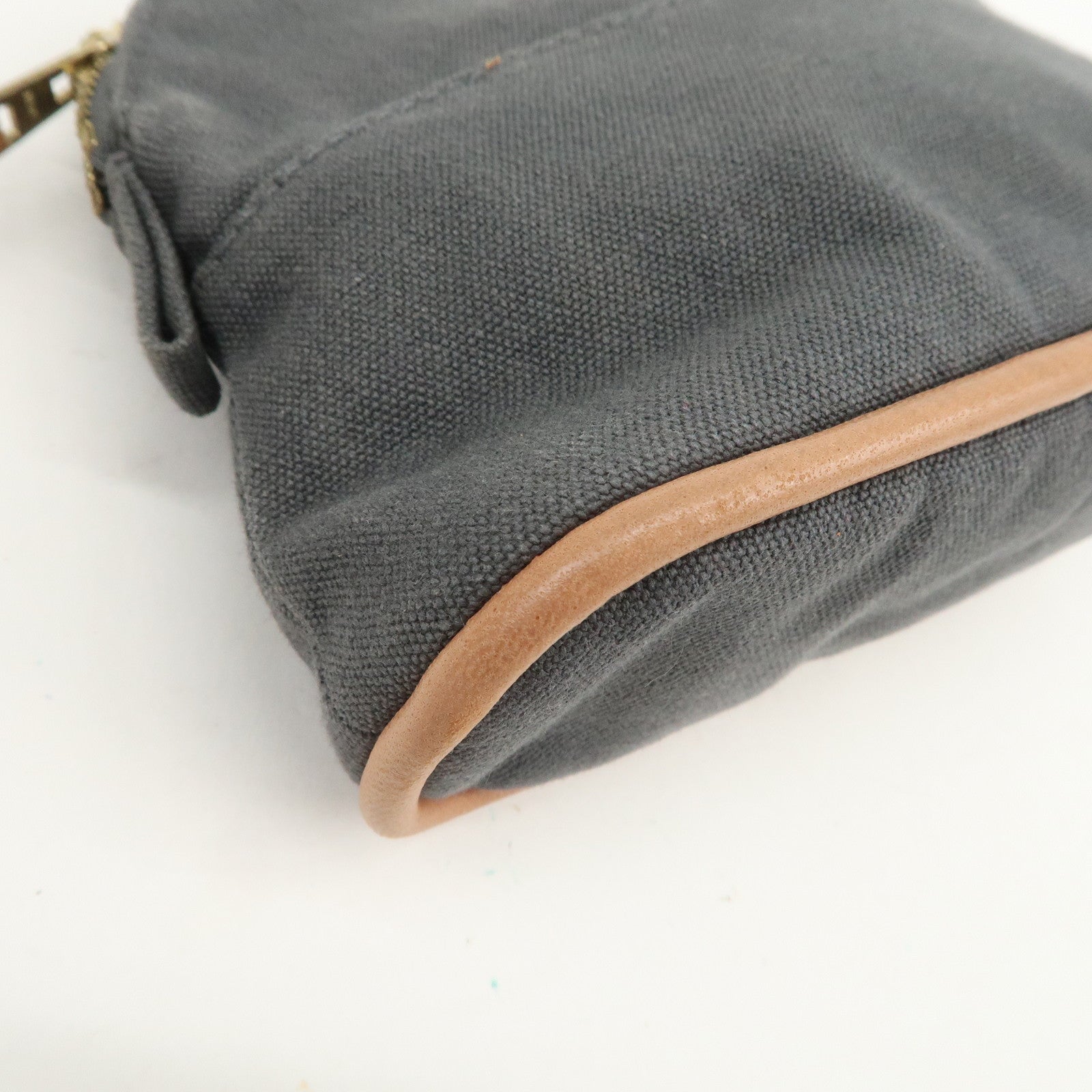 HERMES Canvas Leather Bolide Set of 3 Pouch Yellow Pink Gray