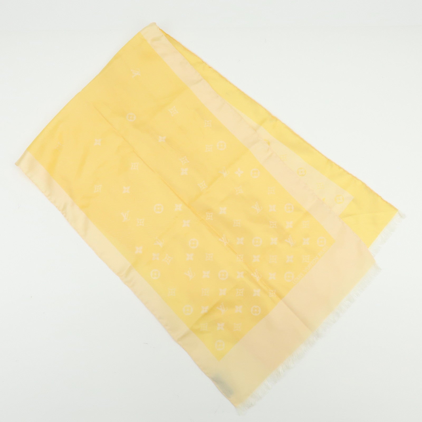 Louis Vuitton Monogram Echarpe Capri Silk 100% Scarf Orange