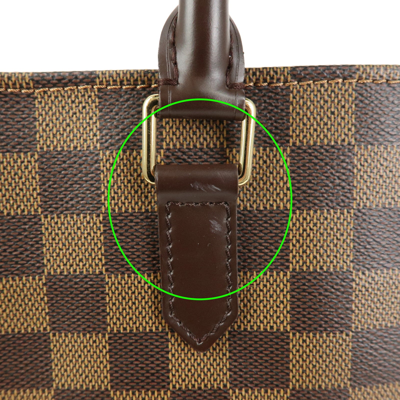 Louis Vuitton Damier Ebene Sac Plat Tote Bag Hand Bag Brown N51140