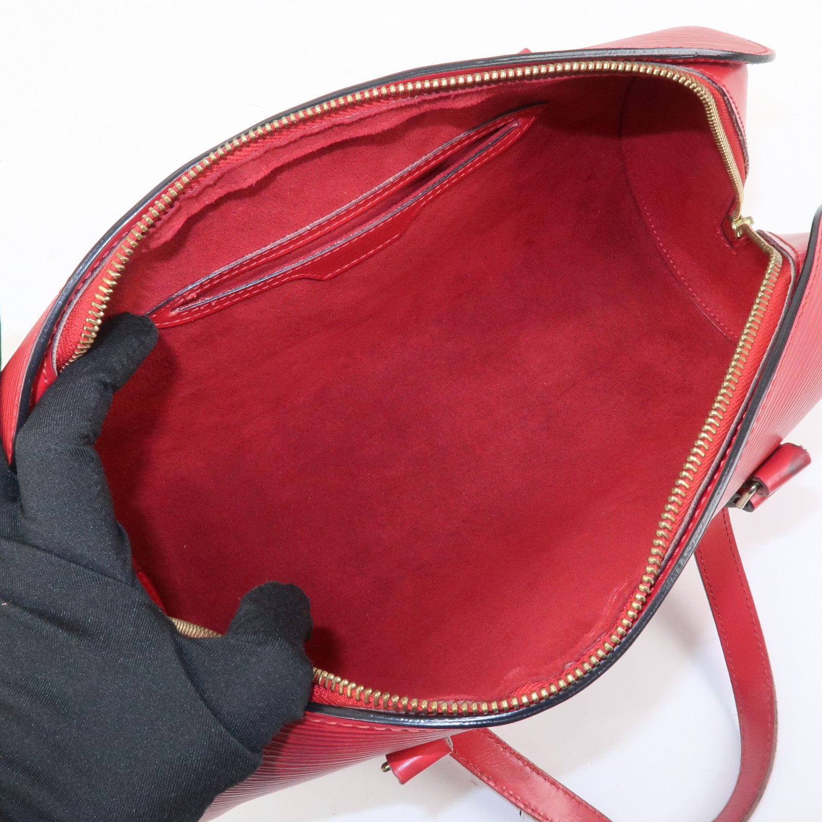 Louis Vuitton Epi Soufflot Hand Bag Castillian Red M52227