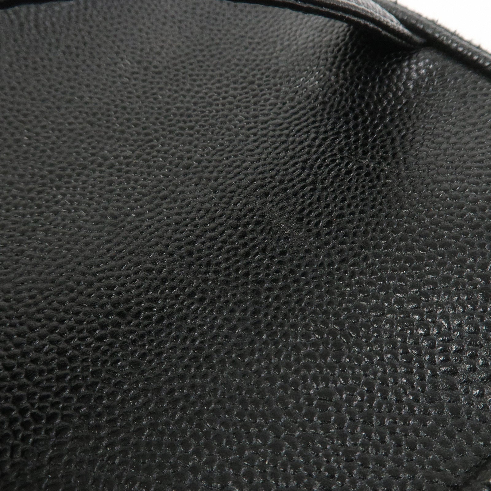 CHANEL Caviarskin COCO Mark Vanity Bag Hand Bag Black A01997