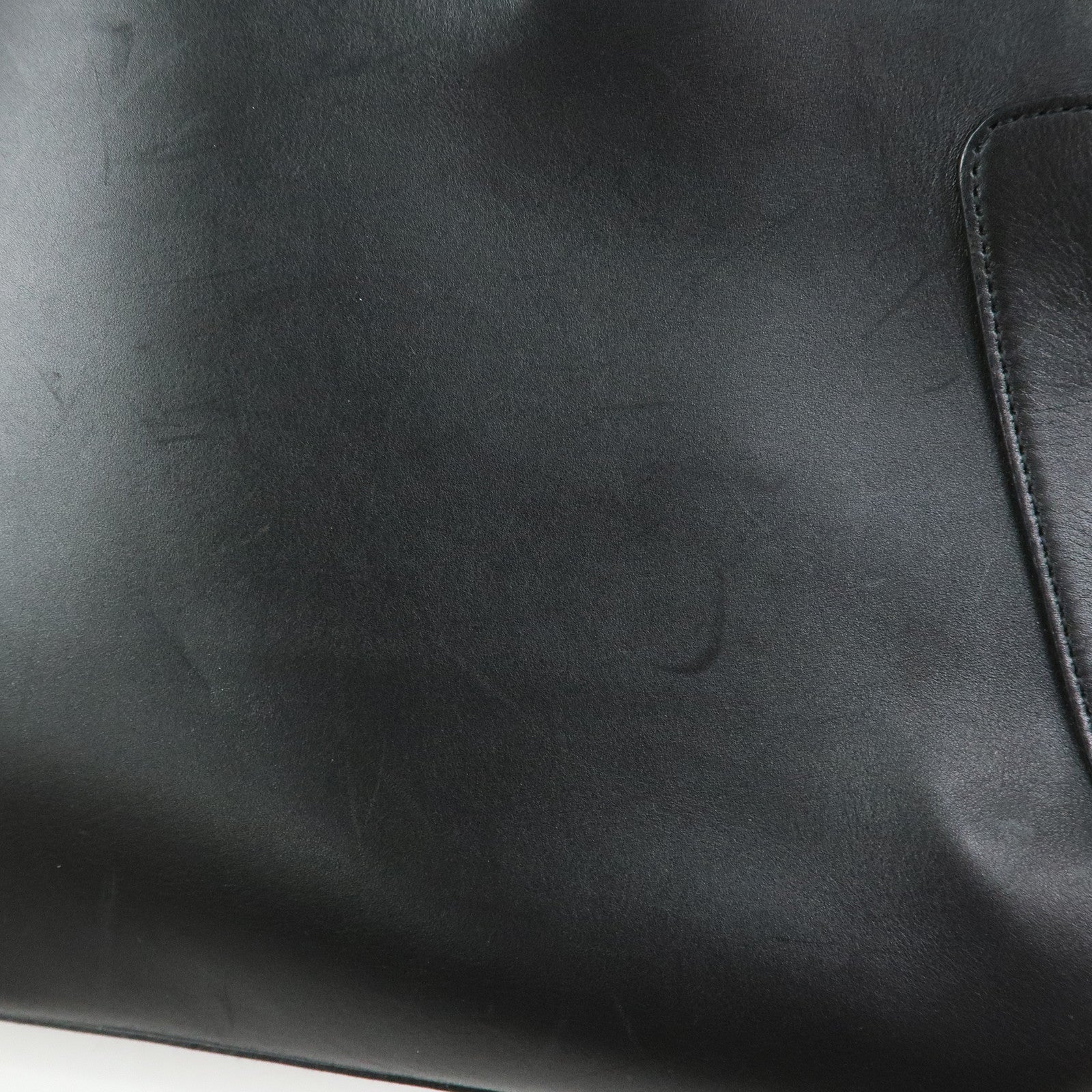 GUCCI Sherry Leather Tote Bag Shoulder Bag Hand Bag Black 73983