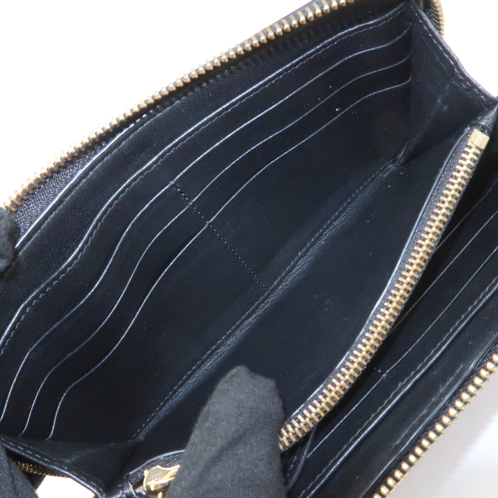 Chloe Marcie Leather Zippy Long Wallet Black