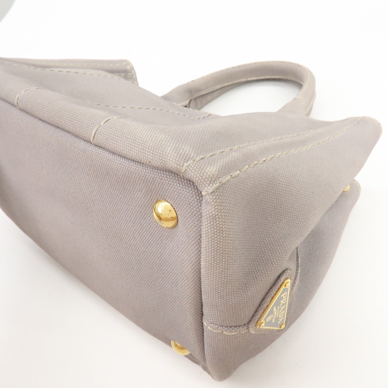 PRADA Canapa Mini 2Way Bag Hand Shoulder Bag Gray B2439G