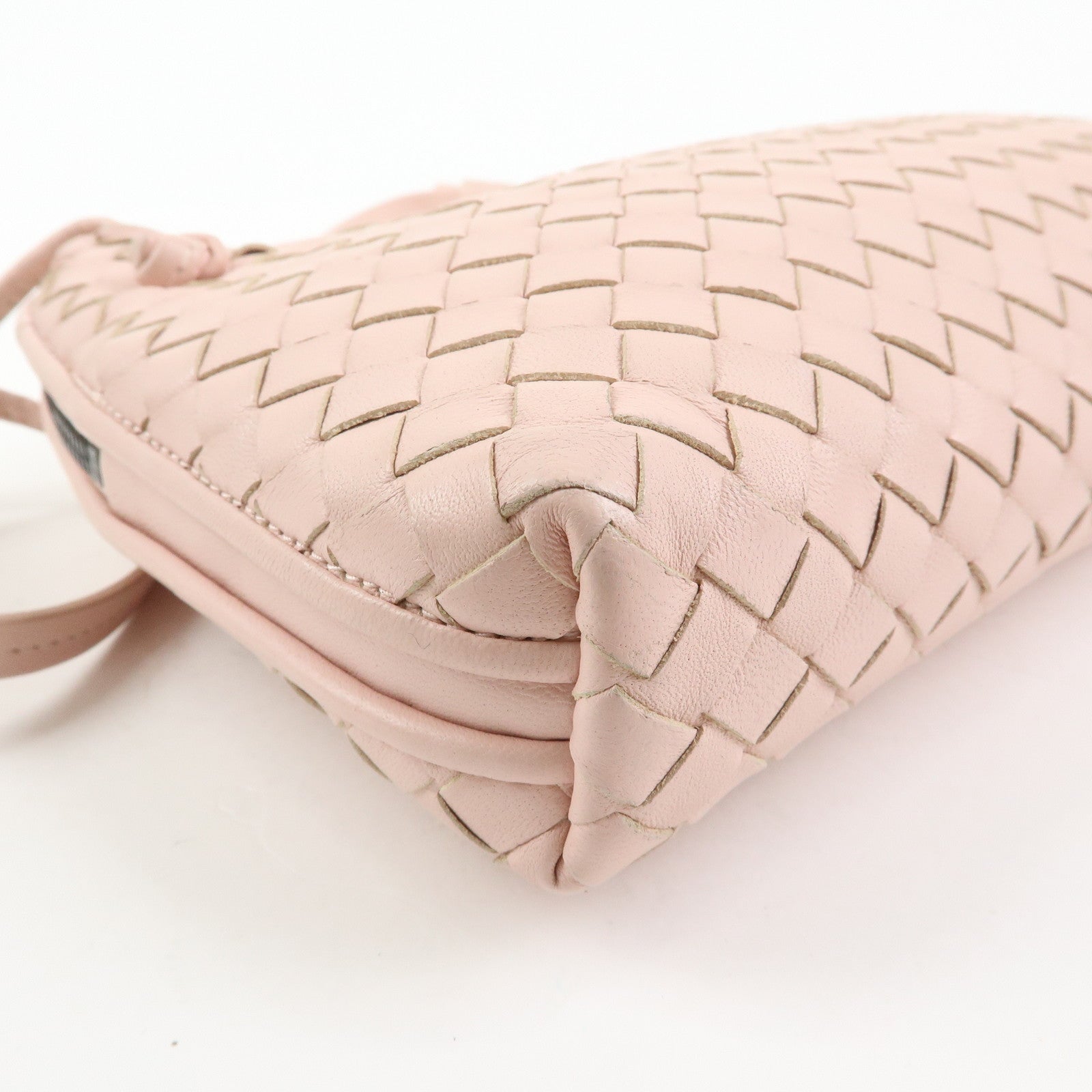 BOTTEGA VENETA Intrecciato Leather Shoulder Bag Pink 245354