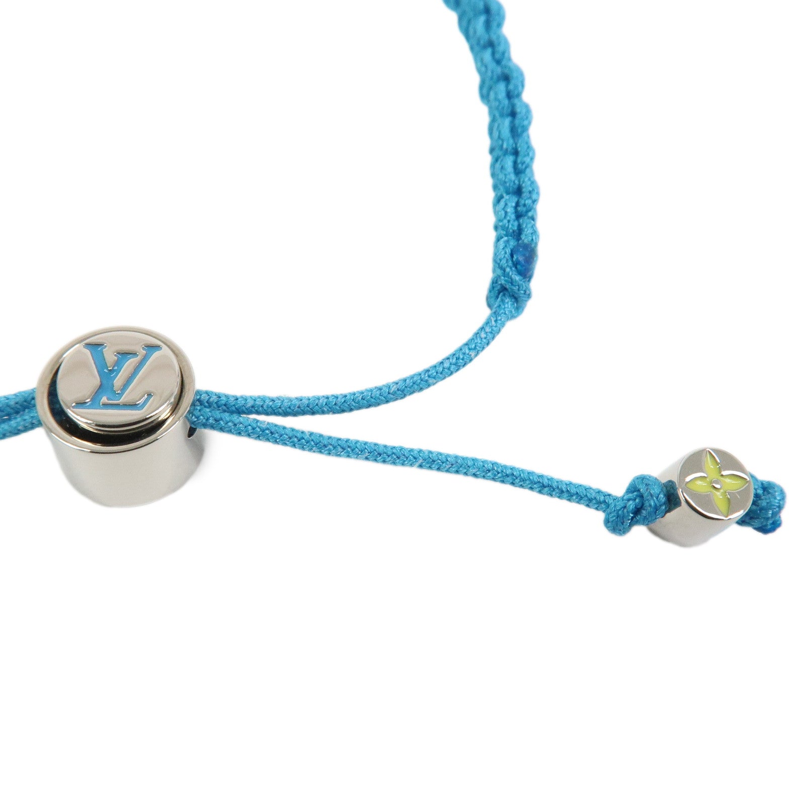 Louis Vuitton Nylon Metal Colors Bracelet Blue M1088A