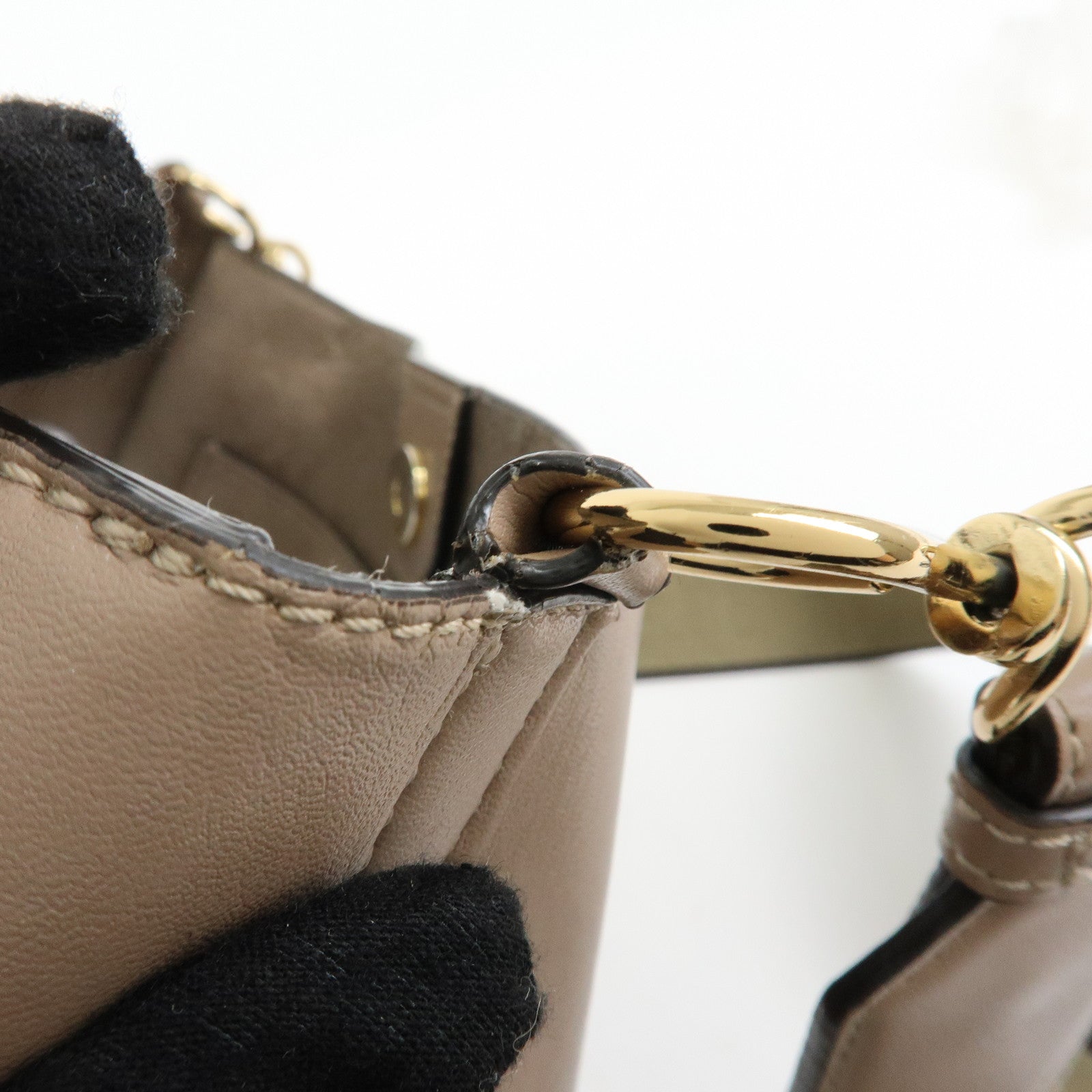 STELLA MCCARTNEY Faux Leather Shoulder Bag Crossbody Bag Beige