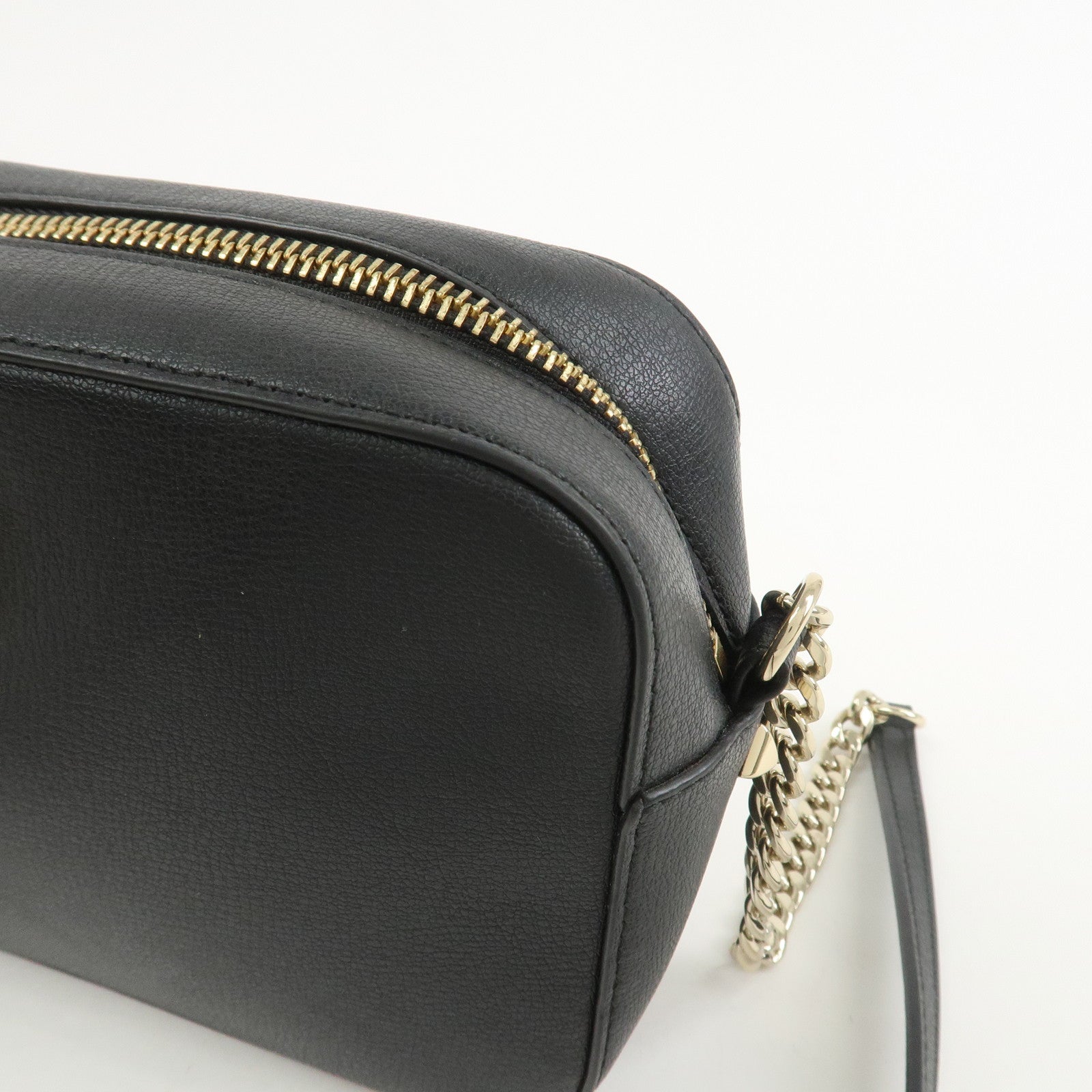 JIMMY CHOO Leather Shoulder Crossbody Bag KIMI Camera Bag Black