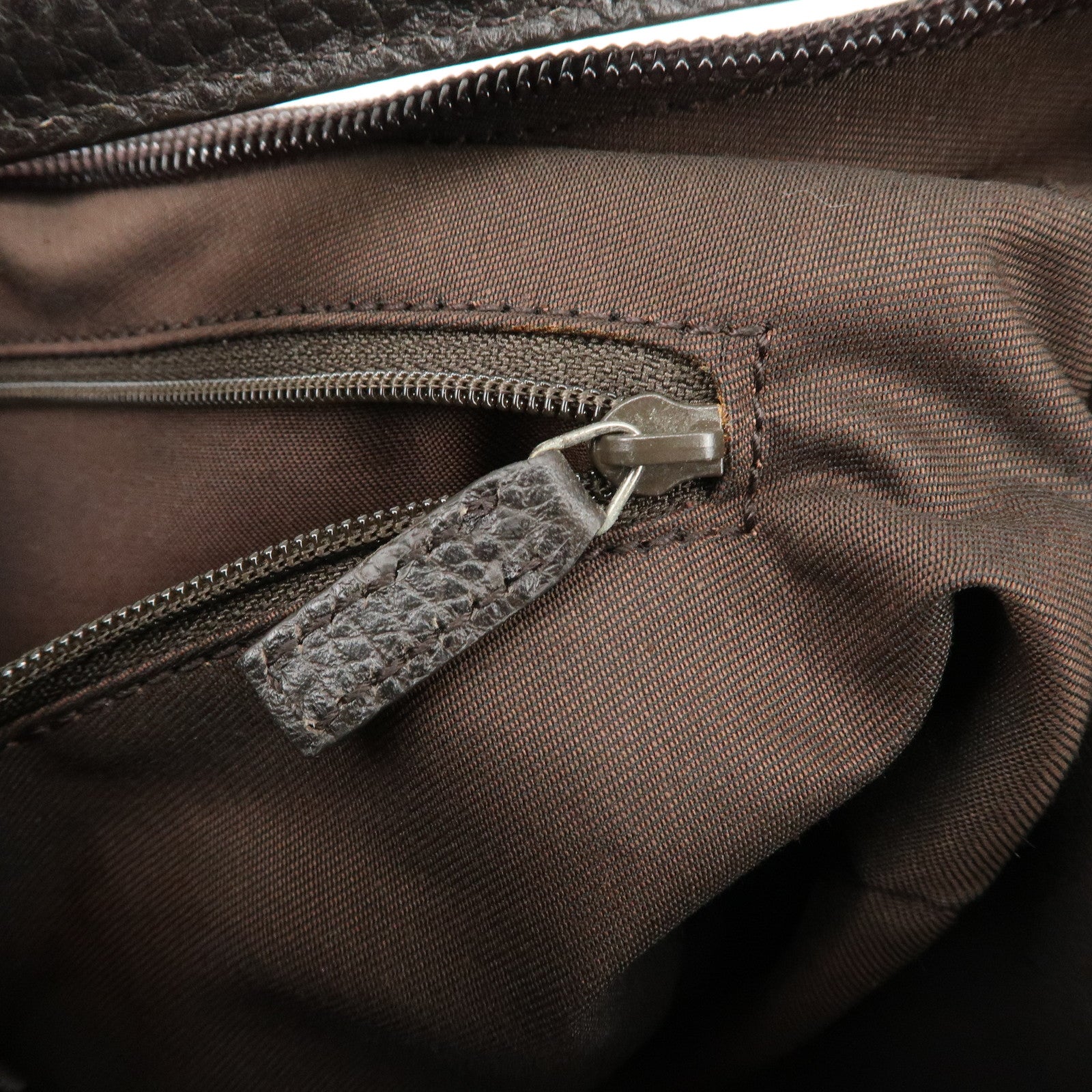 GUCCI GG Nylon Leather Shoulder Bag Hand Bag Brown 179776
