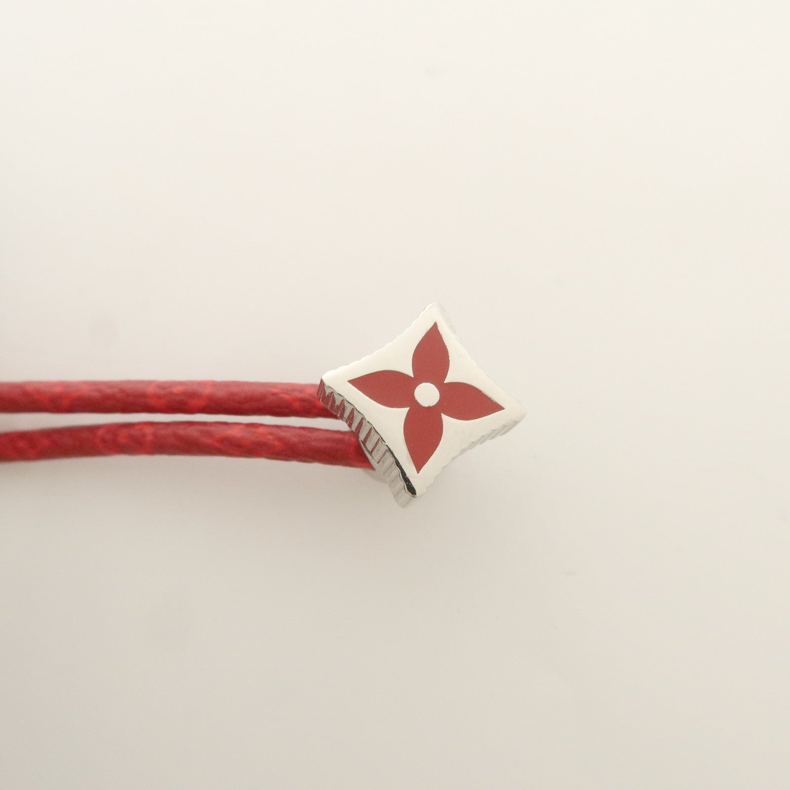 Louis Vuitton Monogram Canvas LV Bracelet Red Silver M1342A