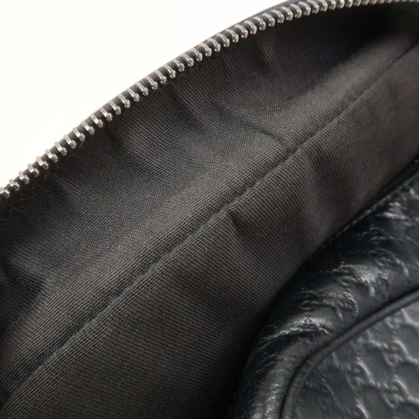 GUCCI Micro Guccissima Leather Hand Bag Clutch Bag Black 419775