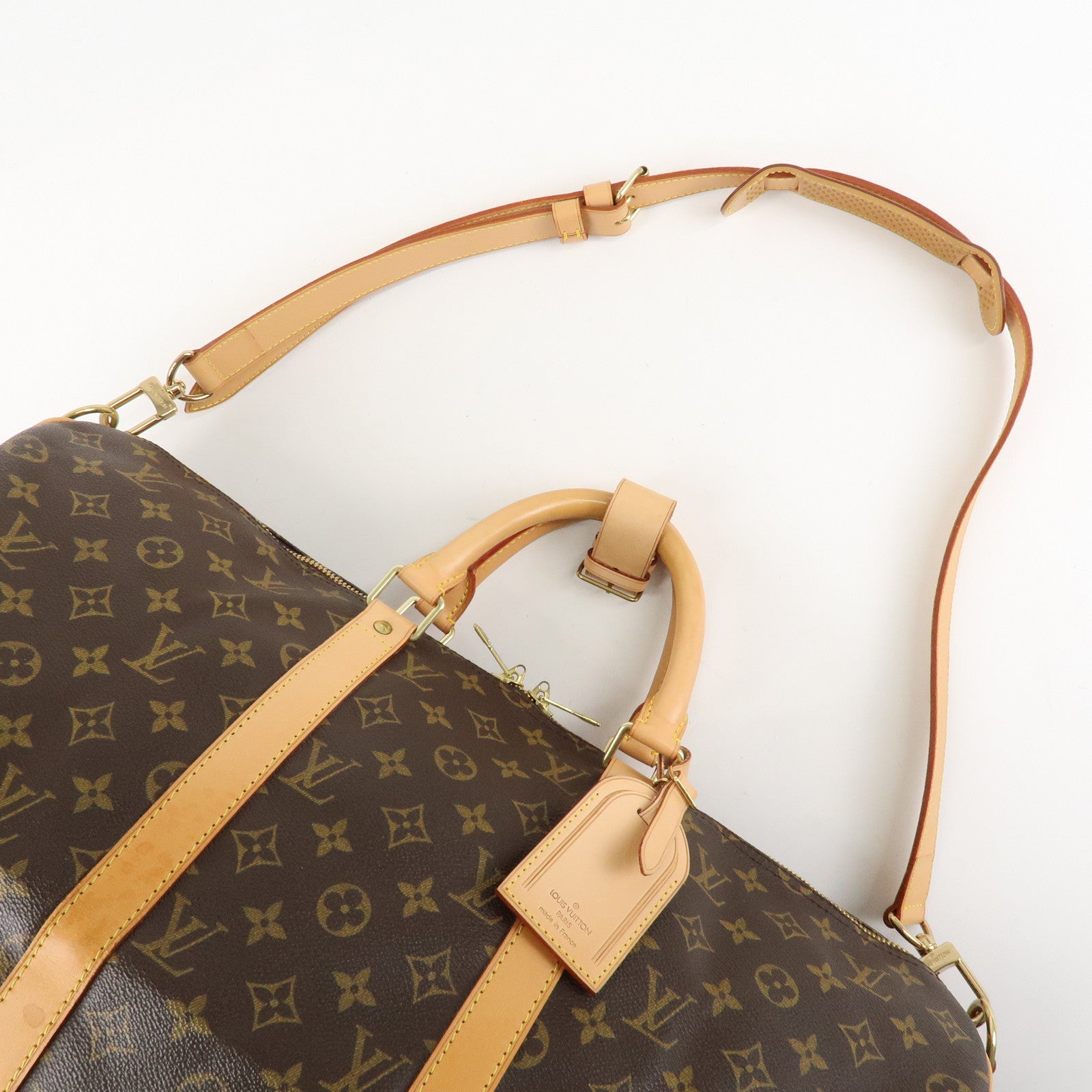 Louis Vuitton Monogram Keep All Bandouliere 50 Boston Bag Brown M41416 Used
