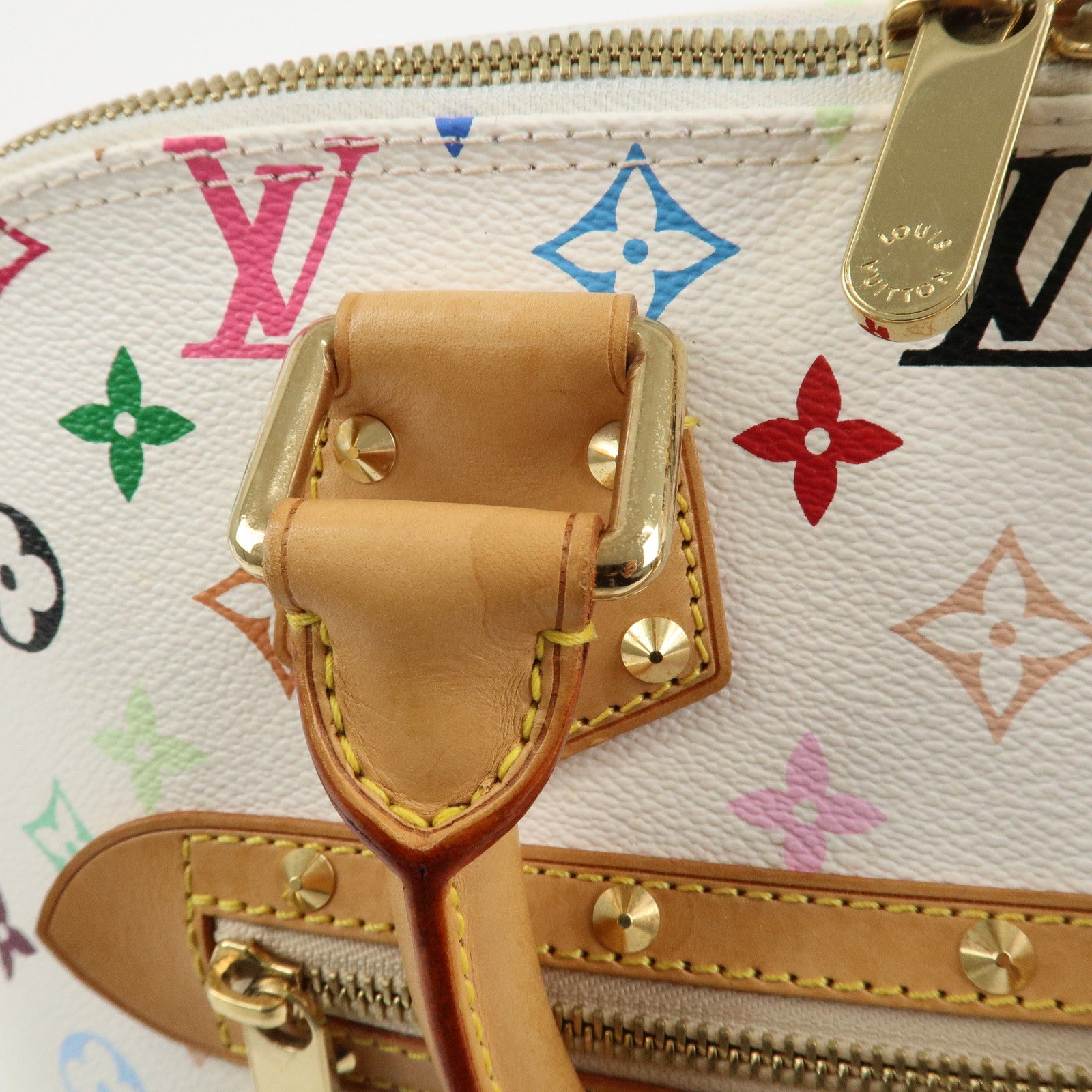 Louis Vuitton Monogram Alma PM Hand Bag Blanc Multicolor M92647 Used