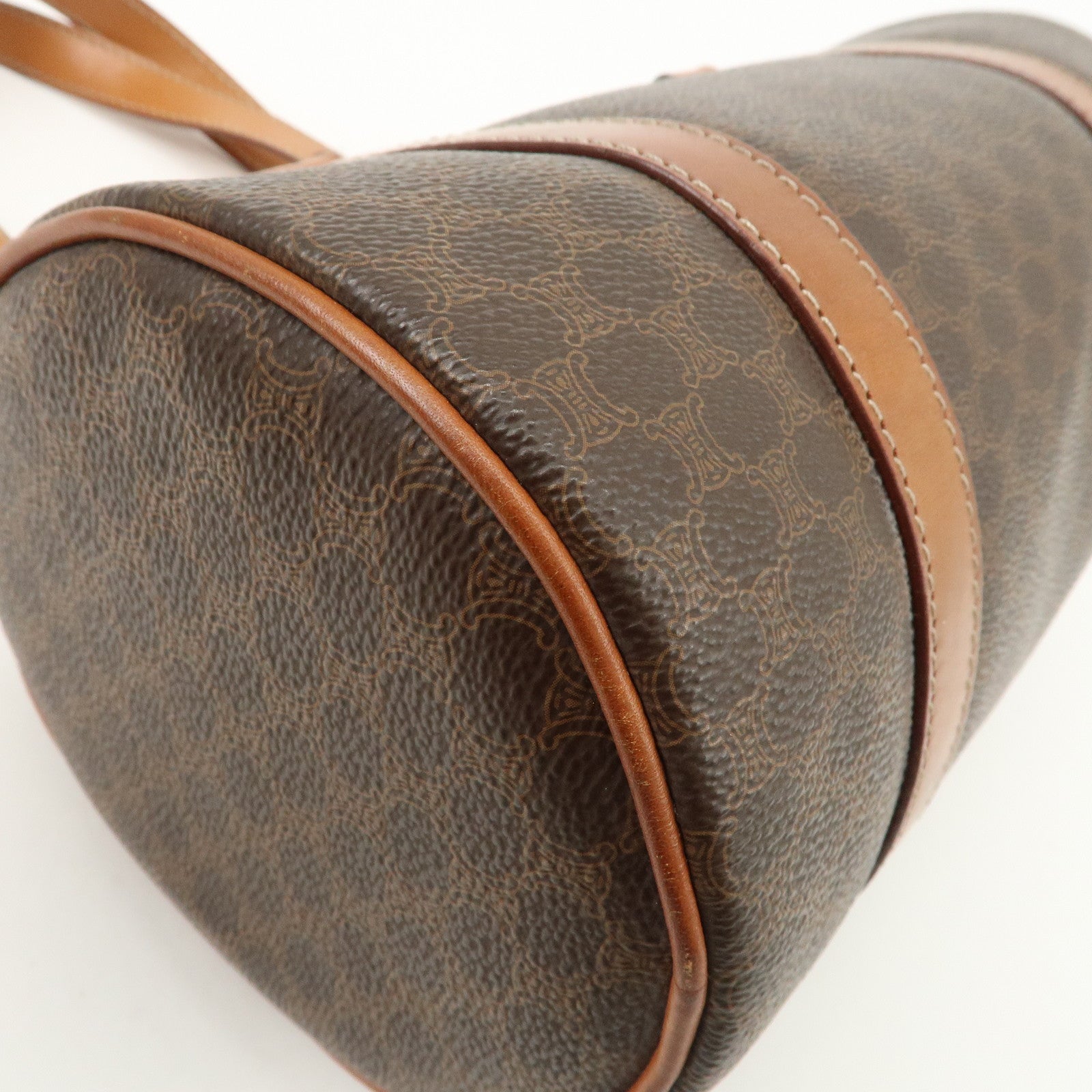 CELINE Macadam PVC Leather Hand Bag Shoulder Bag Brown