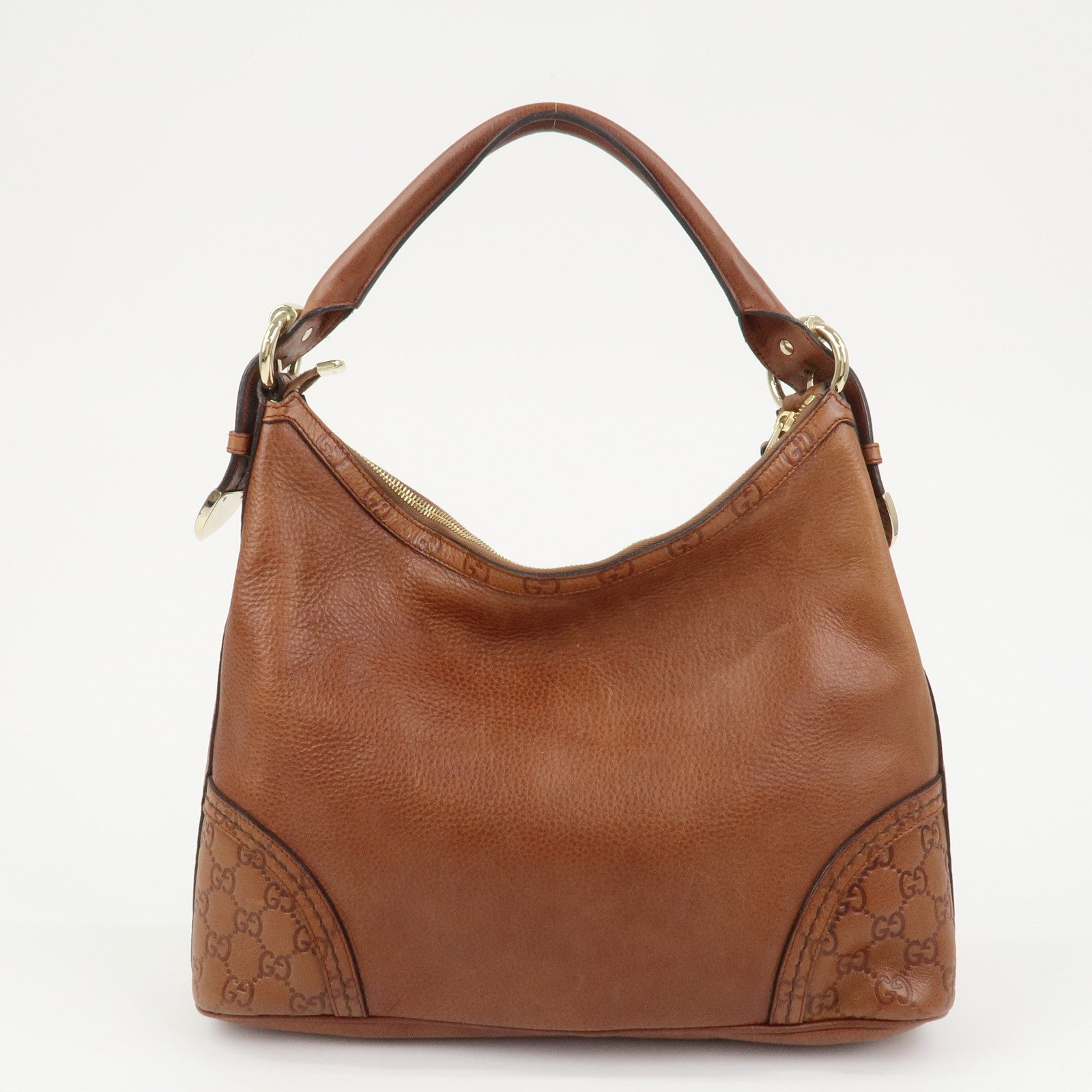 GUCCI Guccissima Leather Shoulder Bag Hand Bag Brown 181515