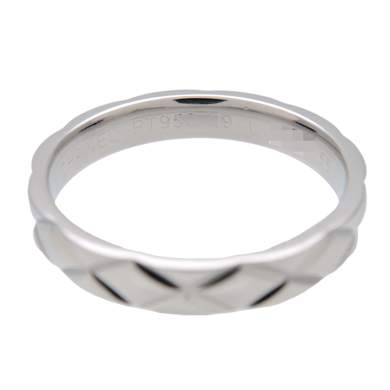 CHANEL Matelasse Ring PT950 Platinum US7 EU55 HK16 J2820