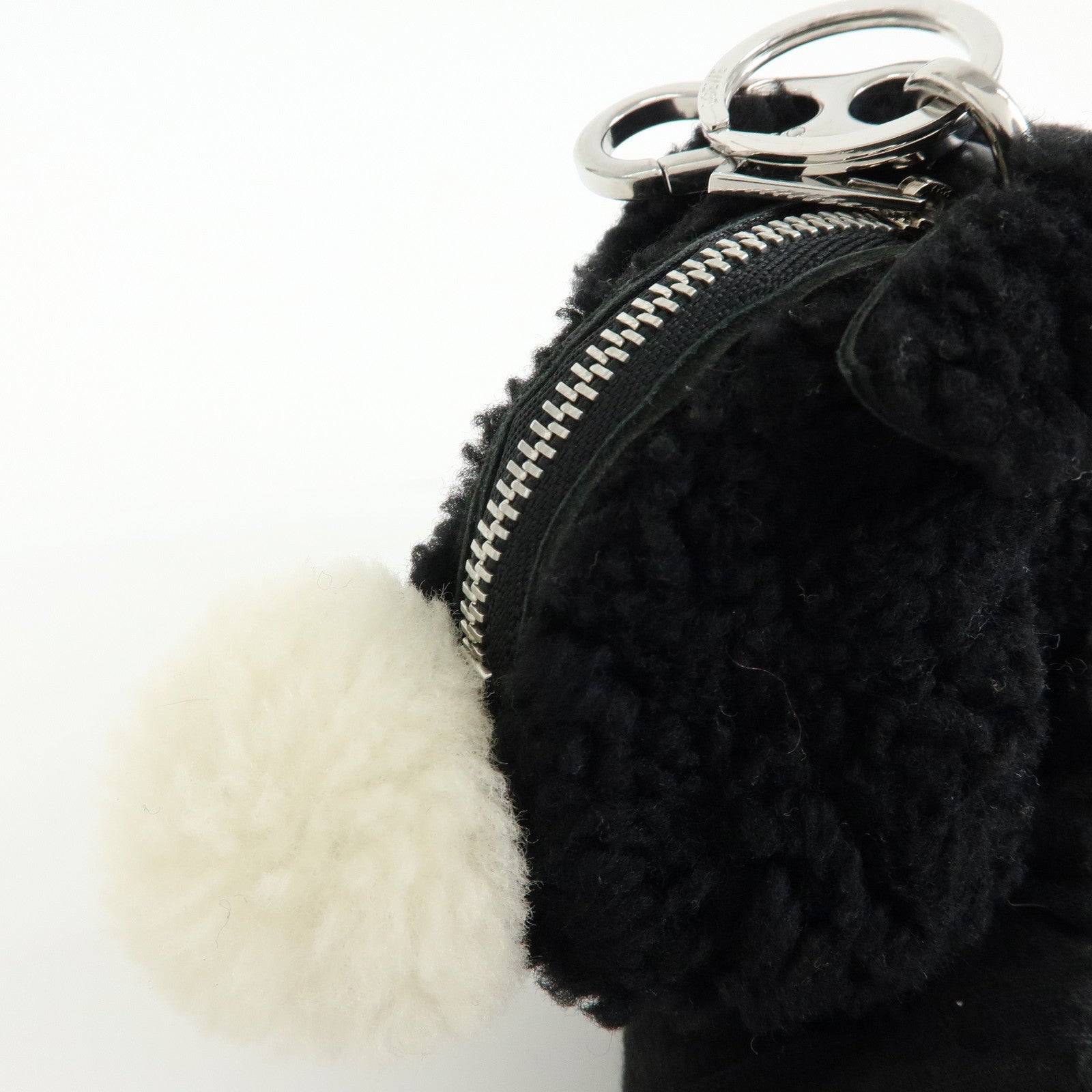 LOEWE Leather Rabbit Coin Case Coin Purse Black White