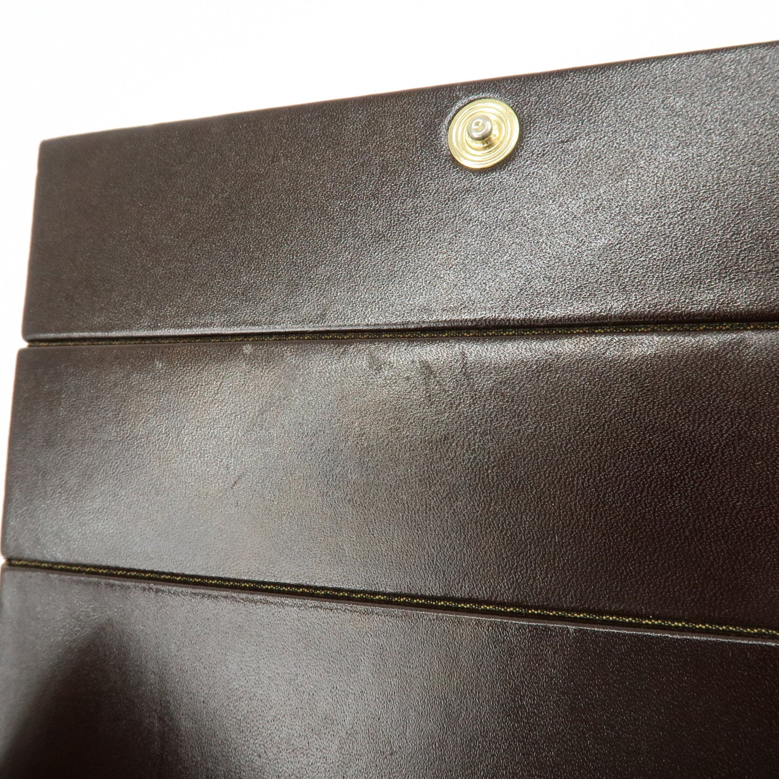 FENDI Zucca Canvas Leather Hand Bag Jewelry Box Brown Black