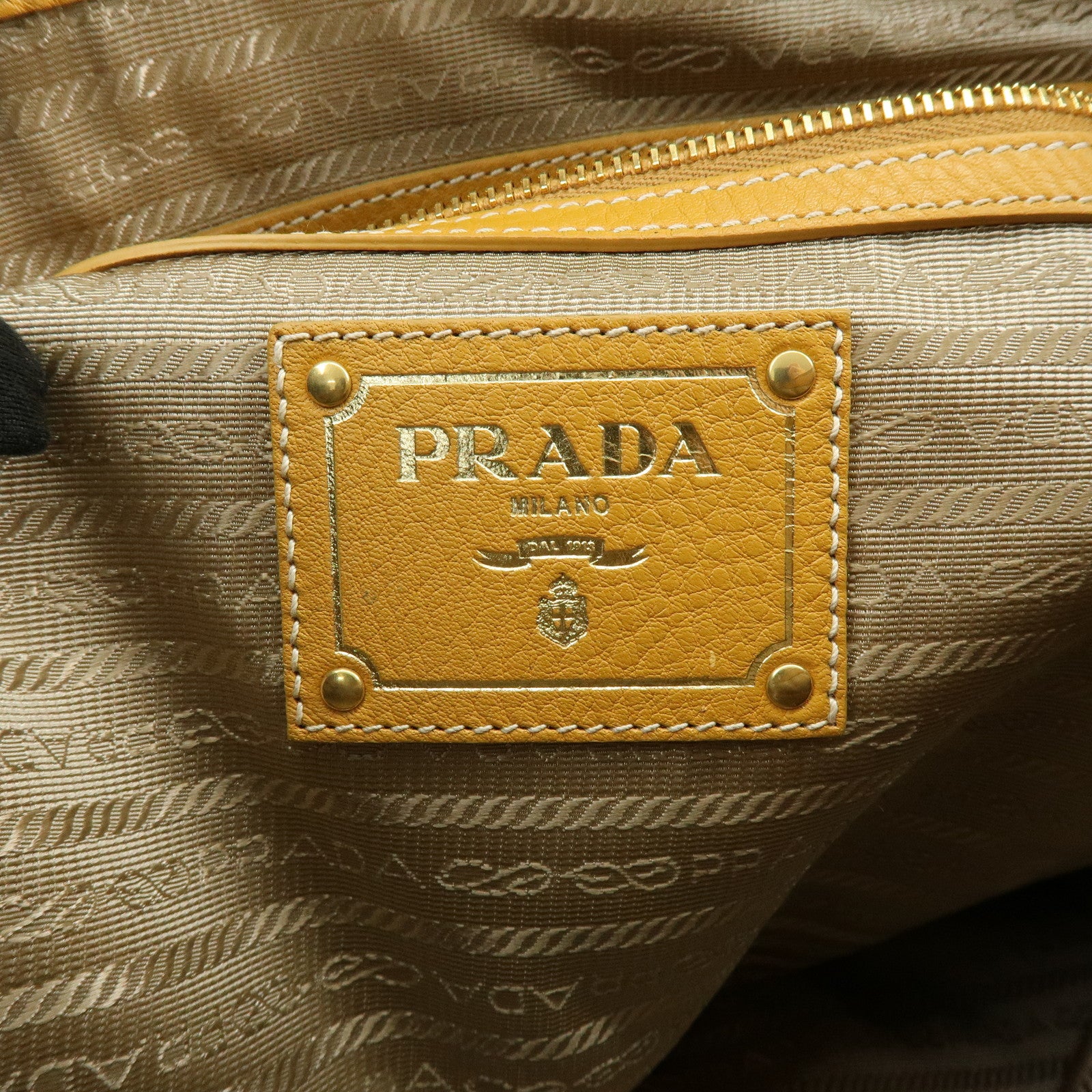 PRADA Triangle Logo Leather 2Way Bag Hand Bag Shoulder Bag BL0778