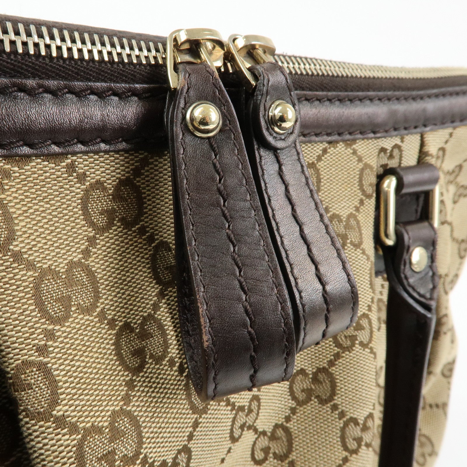 GUCCI Sukey Interlocking G GG Canvas Leather 2Way Bag Brown 247902