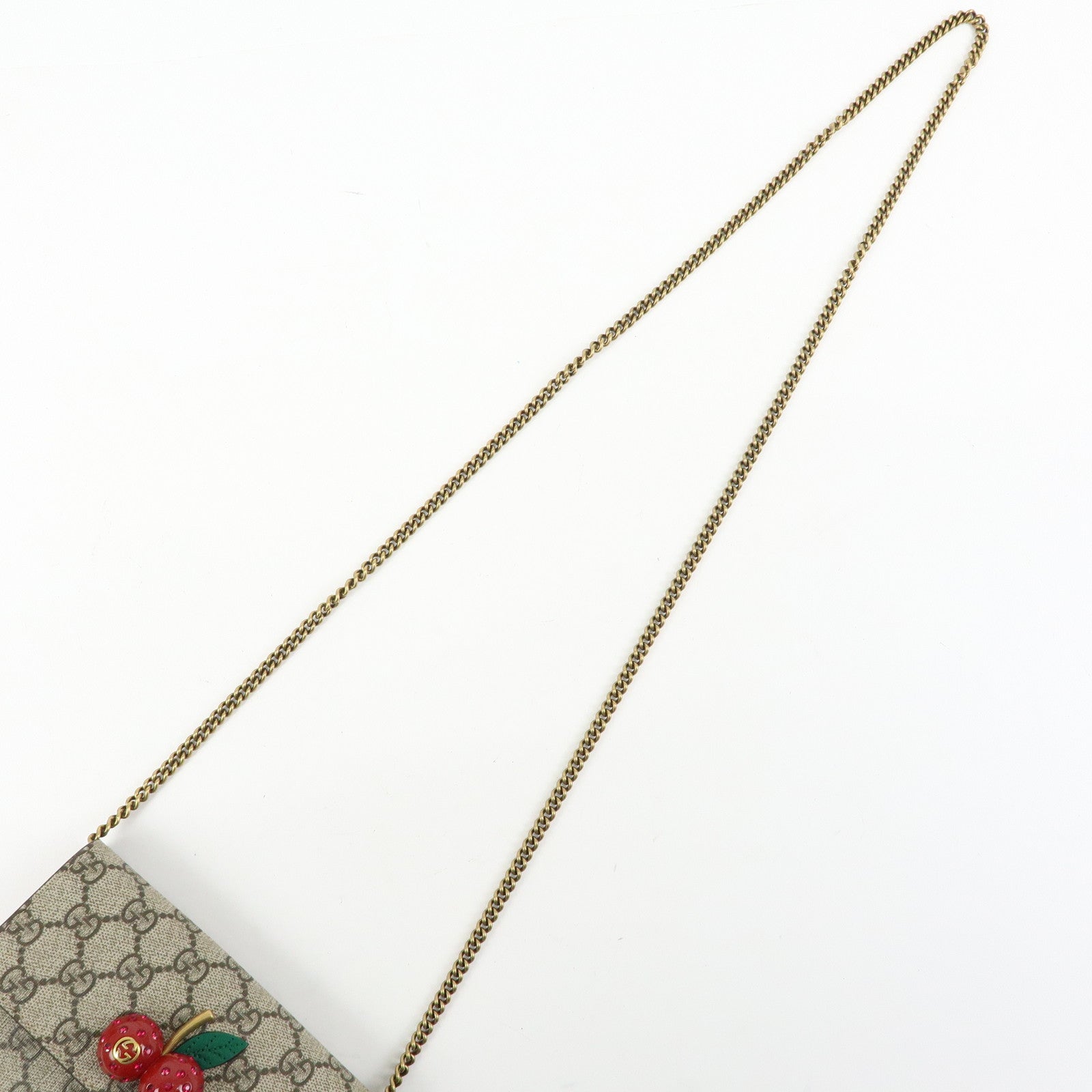 GUCCI Interlocking G Cherry GG Supreme Chain Shoulder Bag 481291