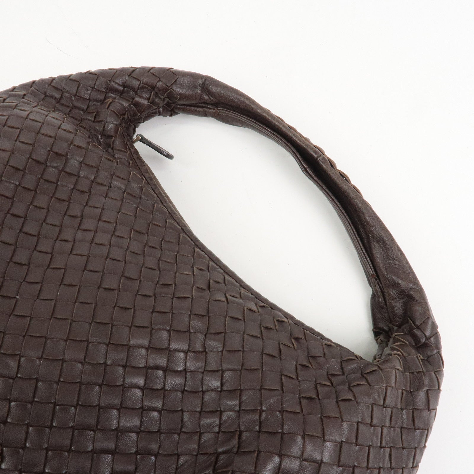 BOTTEGA VENETA Intrecciato Leather Hobo Shoulder Bag Brown 232499