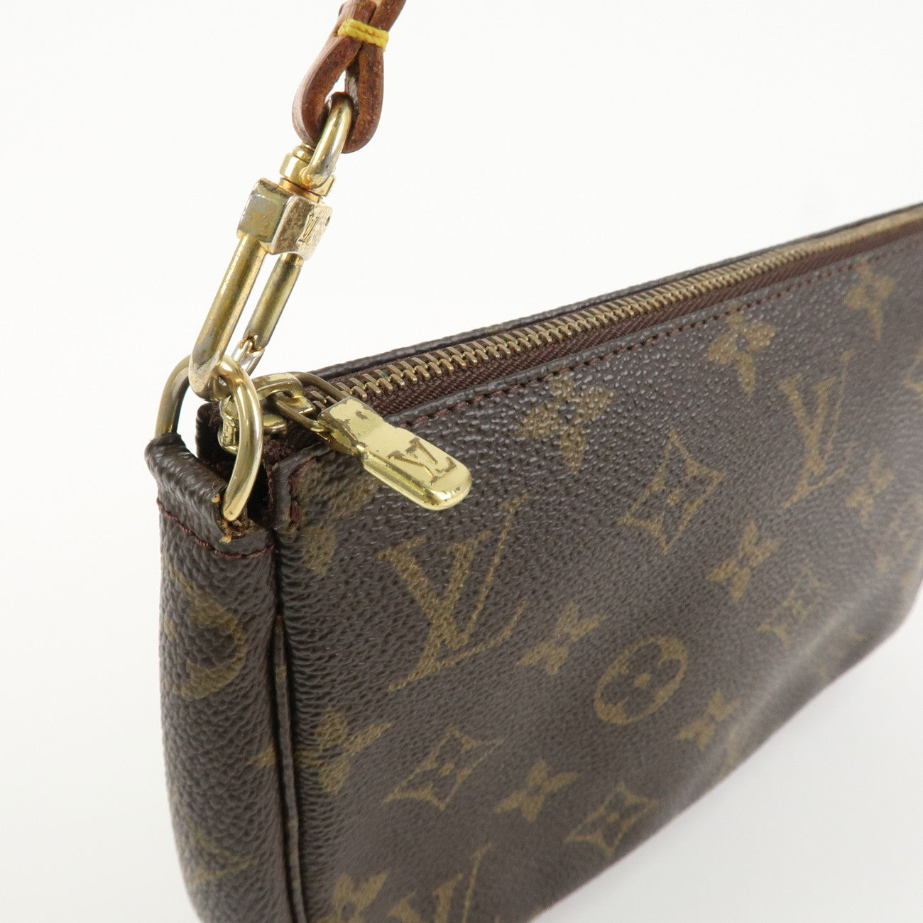 Louis Vuitton Monogram Pochette Accessoires Hand Bag Brown M51980 Used