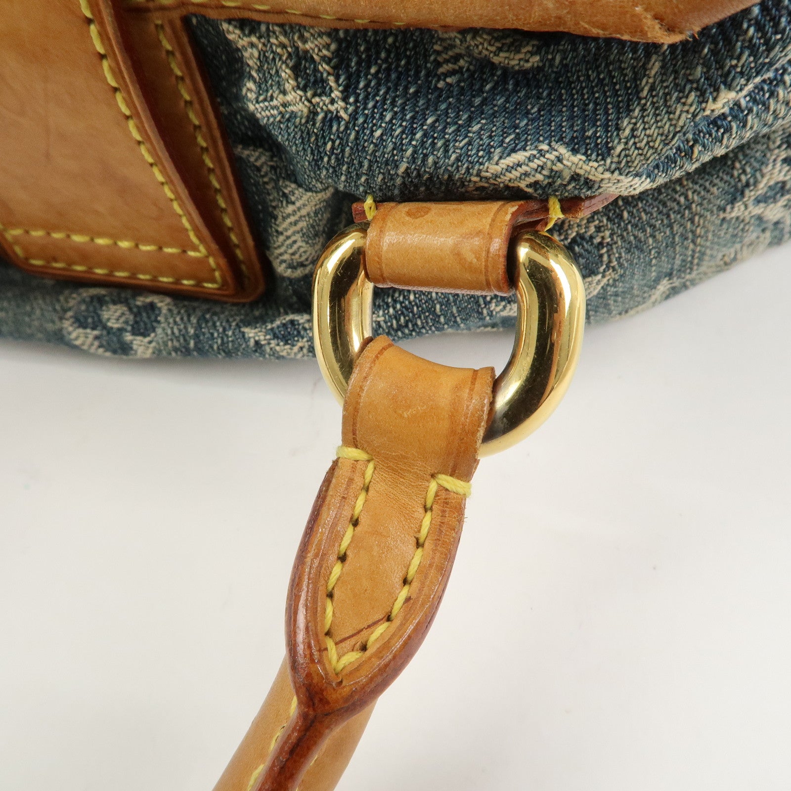 Louis Vuitton Monogram Denim Pleaty Hand Bag Blue M95020