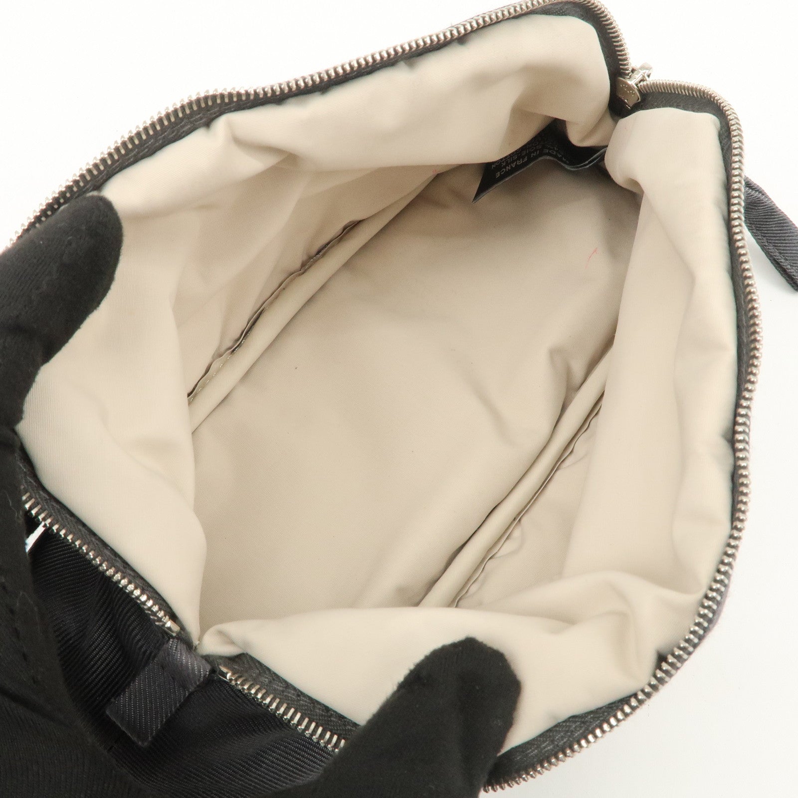 HERMES Bolide Vice Versa PM Cotton Silk Pouch Acier