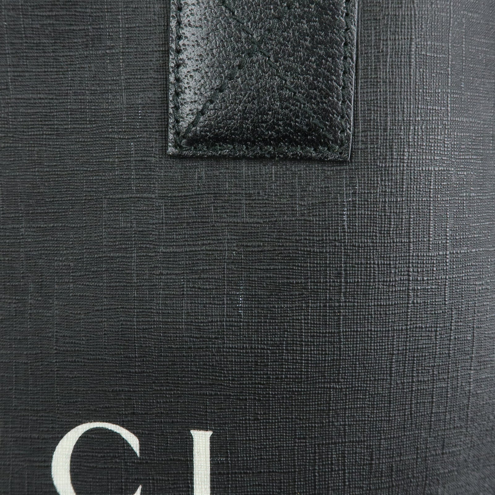 GUCCI PVC Leather 2Way Bag Shopping Bag Tote Bag Black 231860