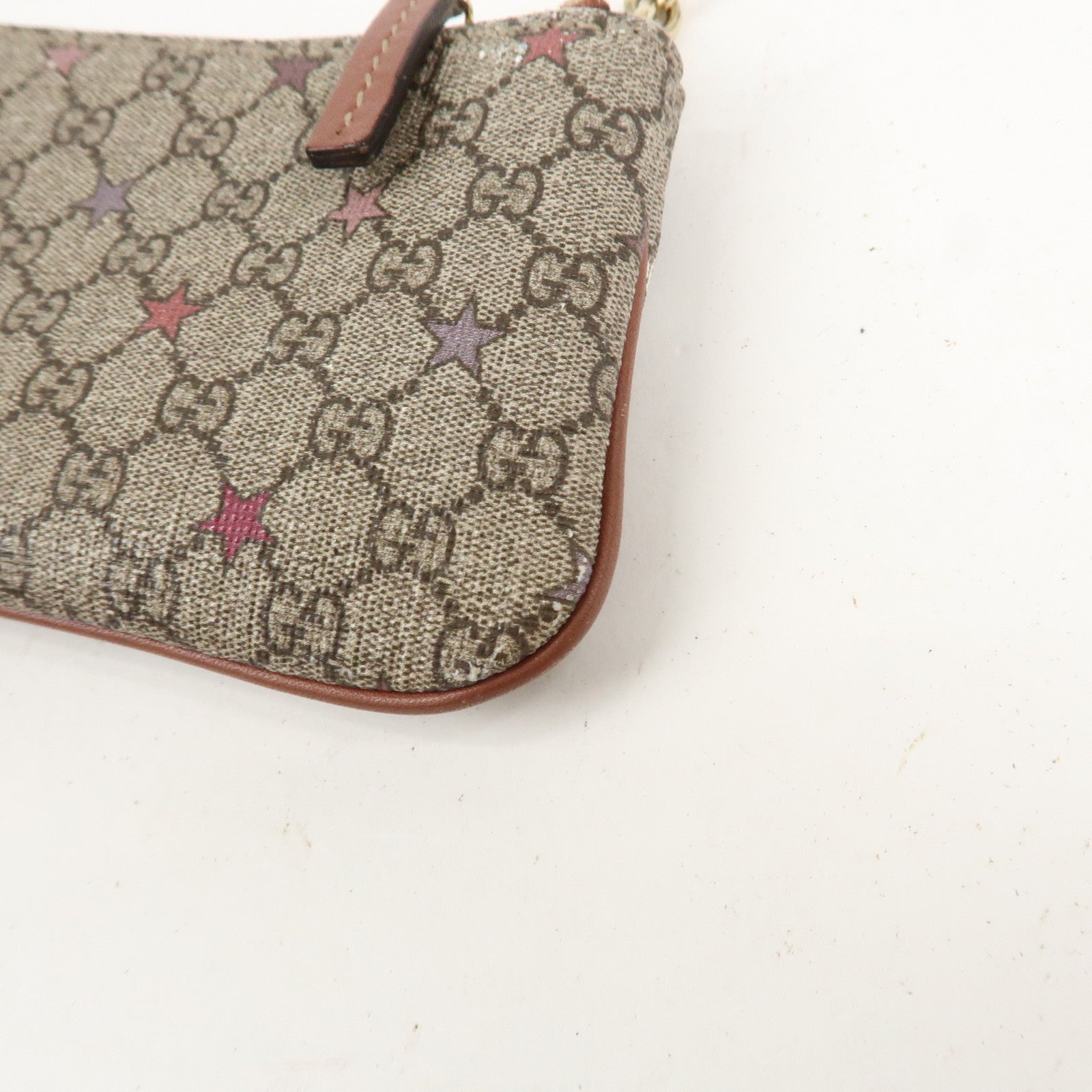 GUCCI GG Supreme PVC Coin Case Key Case Beige 233183