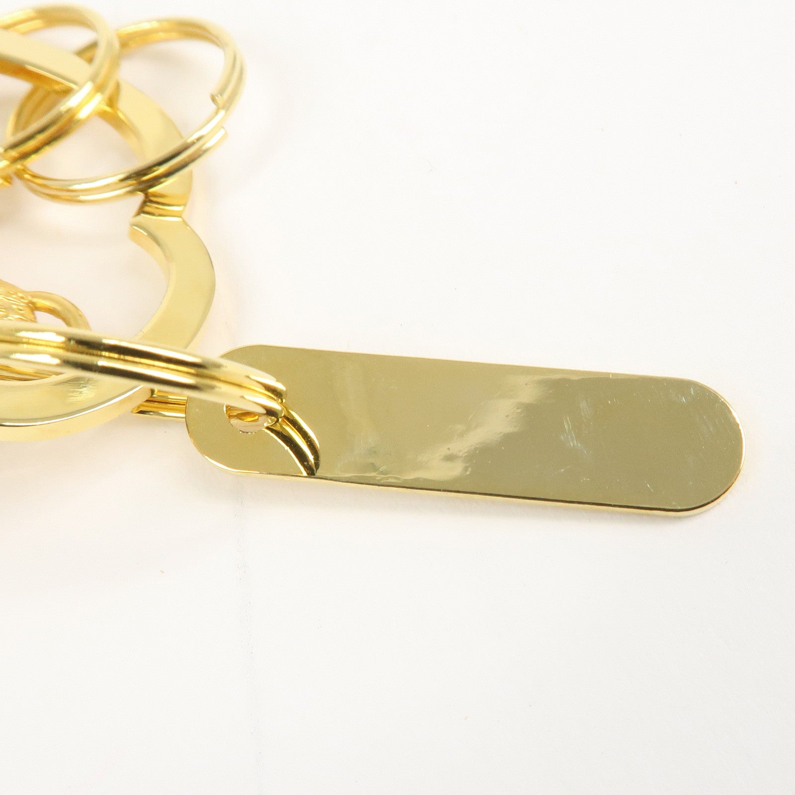 MIKIMOTO Metal Teddy Bear Bag Charm Key Chain Gold